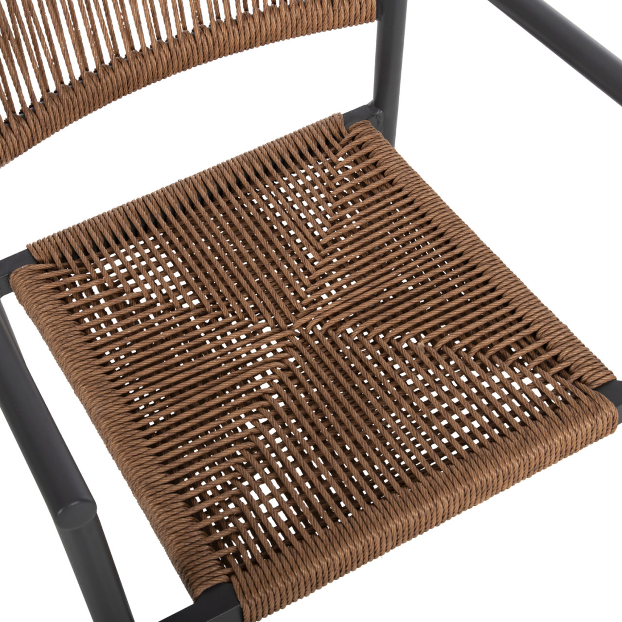 ALUMINUM ARMCHAIR STER HM5786.12 ANTHRACITE-SYNTHETIC RATTAN IN BEIGE 55,5x53x78Hcm. [9]