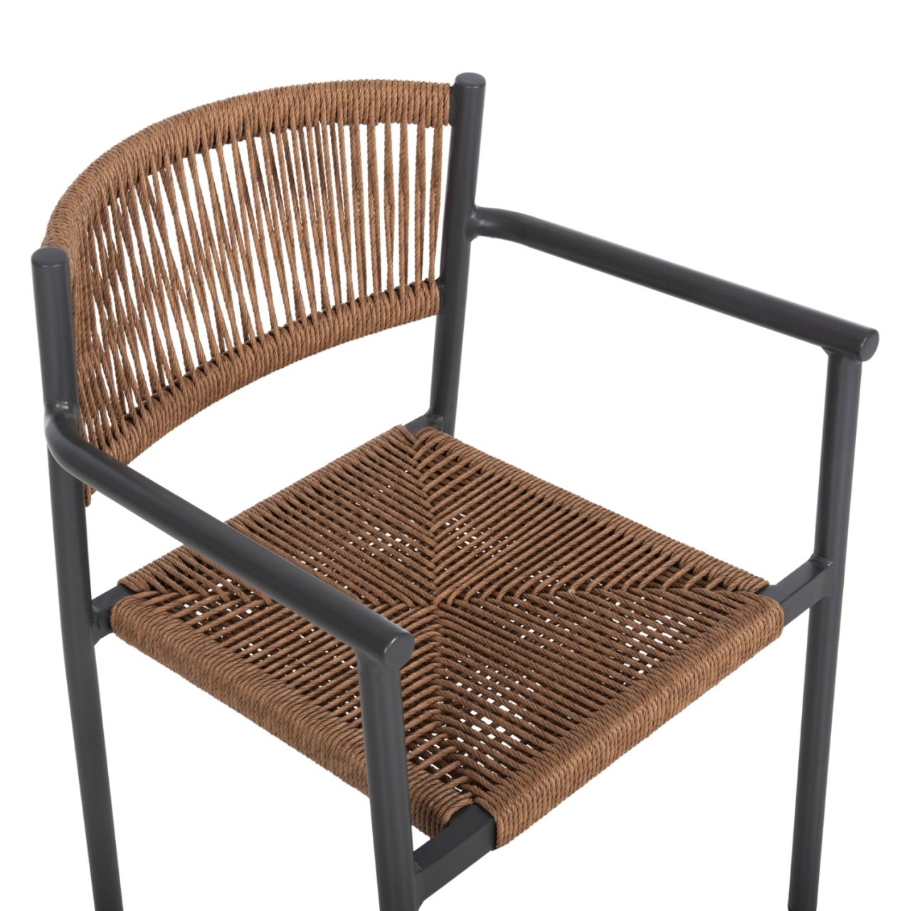 ALUMINUM ARMCHAIR STER HM5786.12 ANTHRACITE-SYNTHETIC RATTAN IN BEIGE 55,5x53x78Hcm. [8]