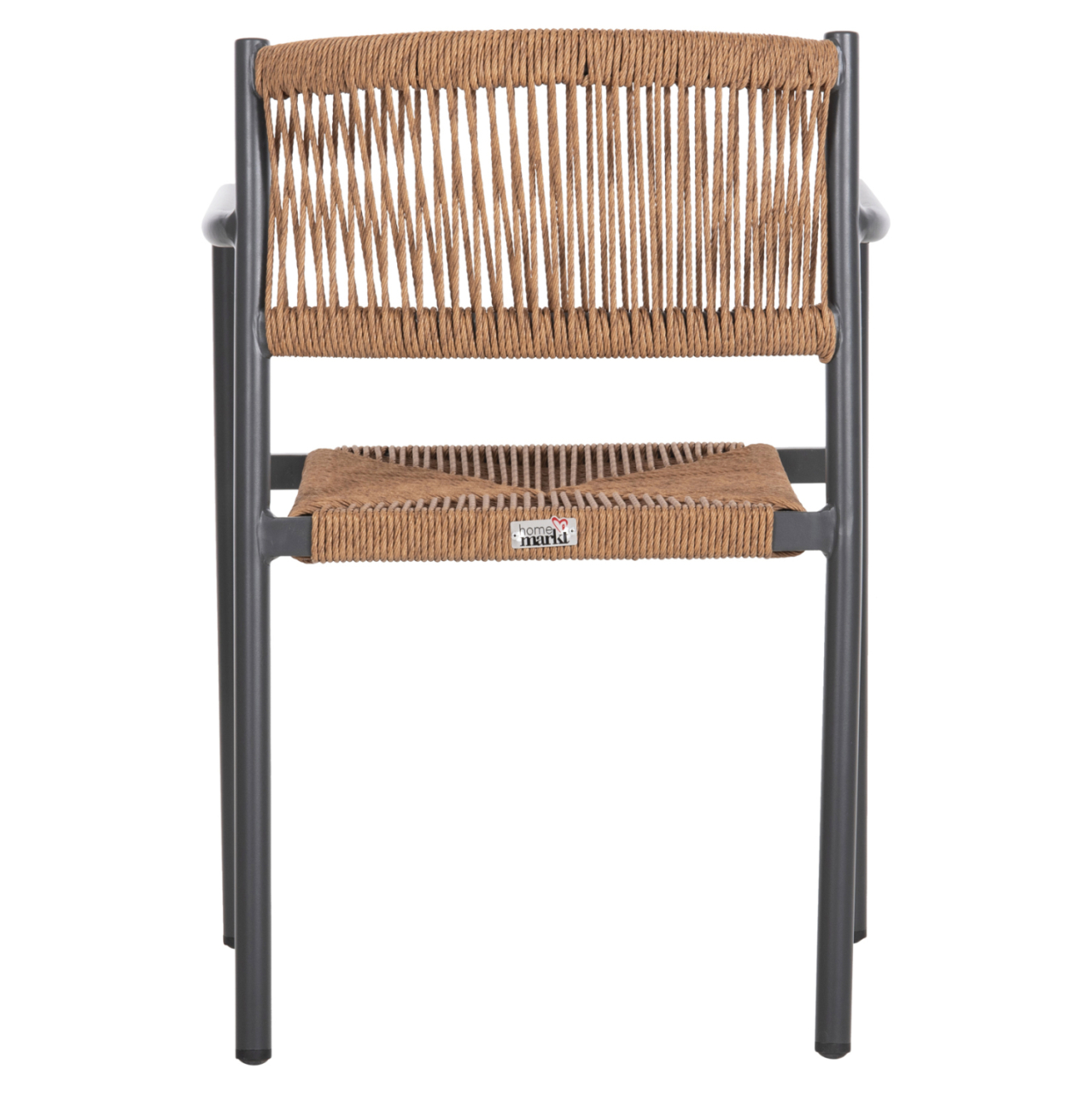 ALUMINUM ARMCHAIR STER HM5786.12 ANTHRACITE-SYNTHETIC RATTAN IN BEIGE 55,5x53x78Hcm. [6]