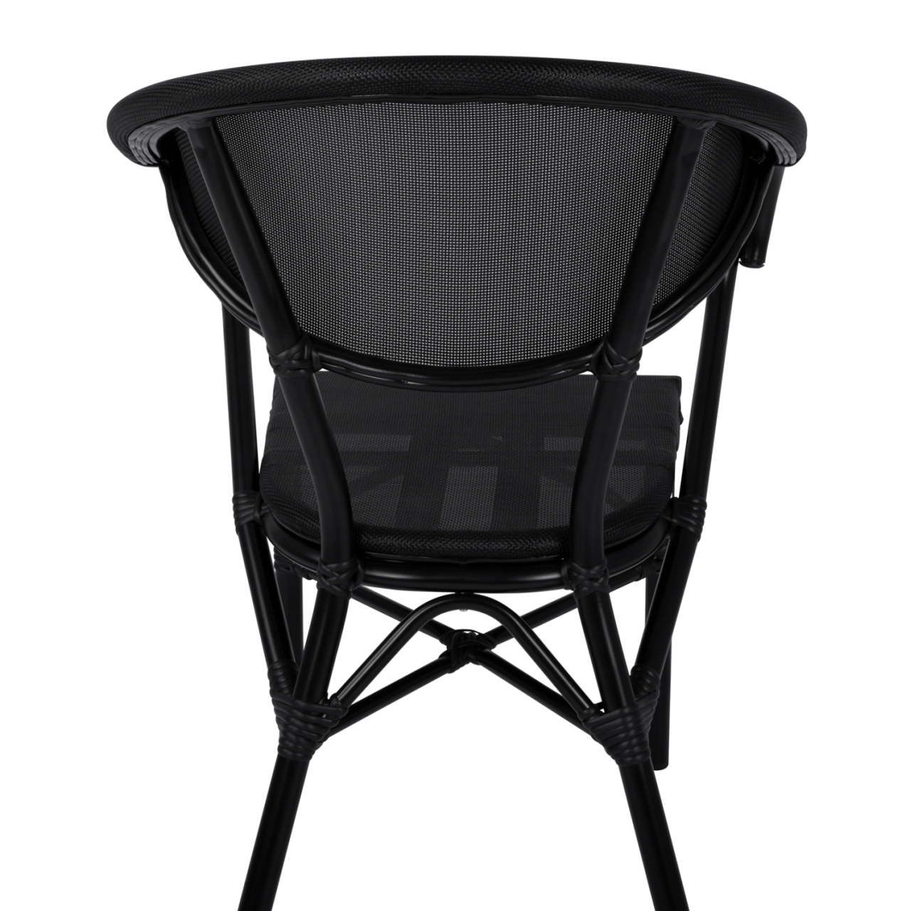 Aluminum Armchiar Bamboo Look Black with textline HM5025.02 59x60x82 cm [9]