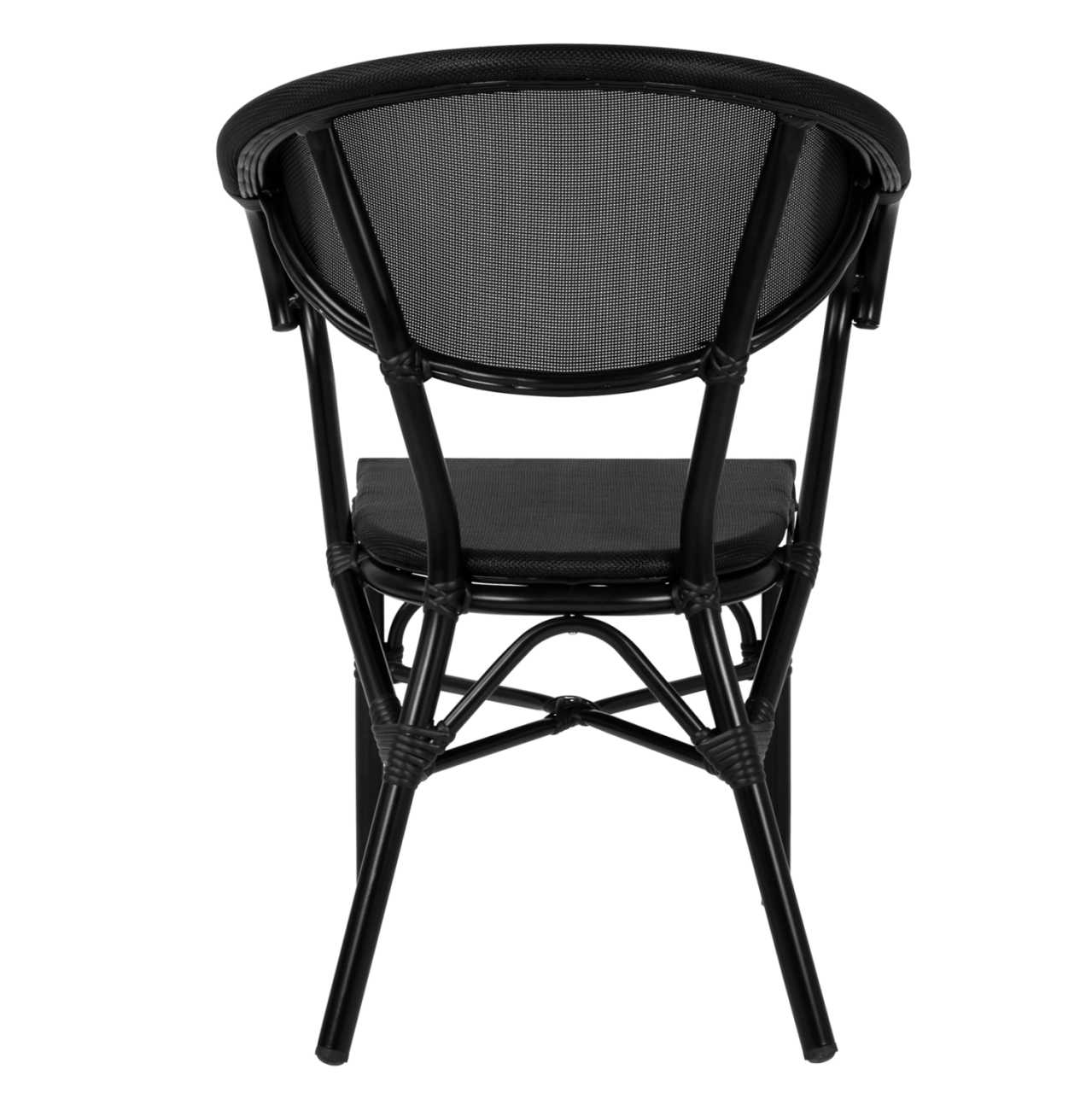 Aluminum Armchiar Bamboo Look Black with textline HM5025.02 59x60x82 cm [6]