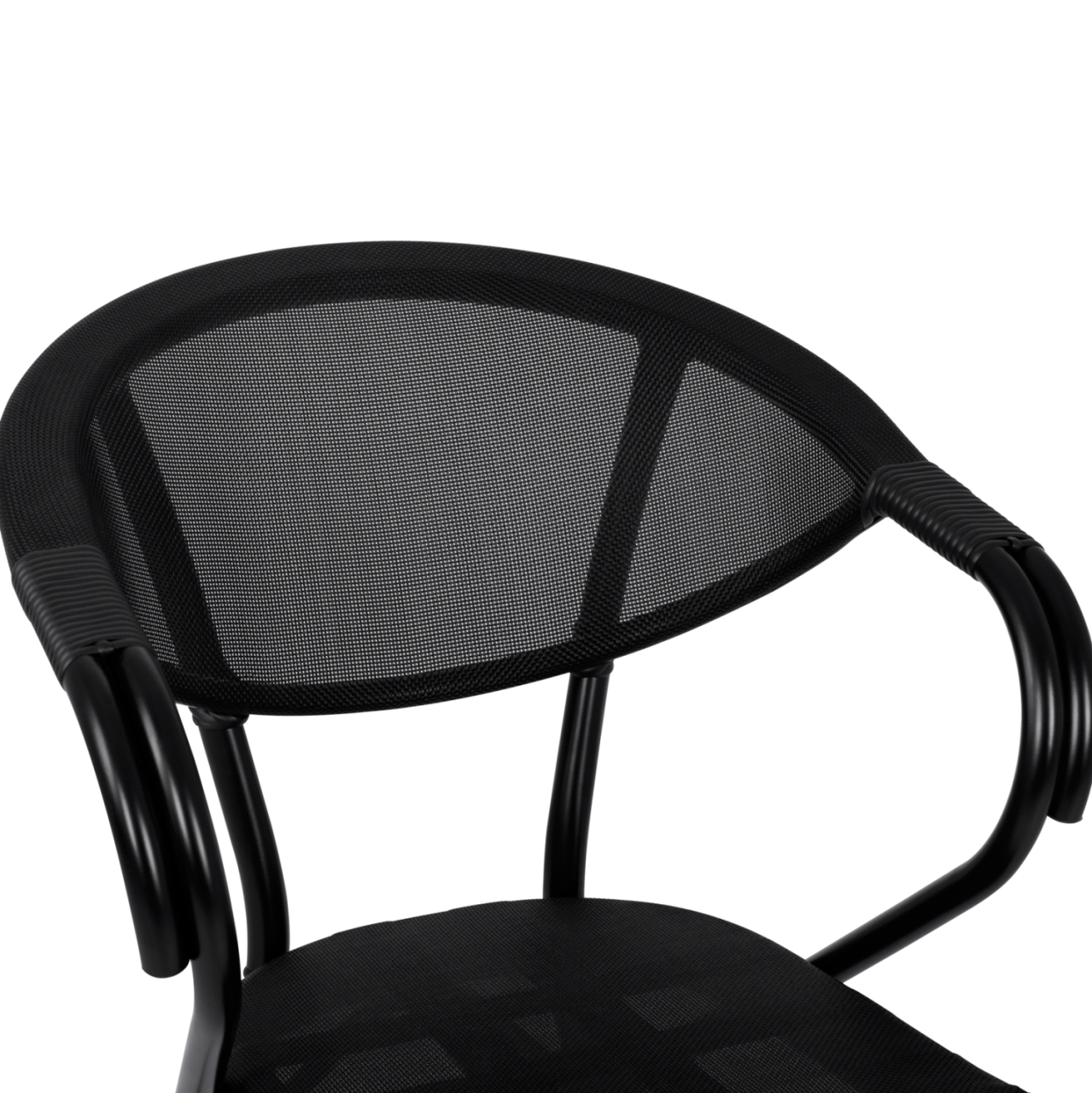 Aluminum Armchiar Bamboo Look Black with textline HM5025.02 59x60x82 cm [8]
