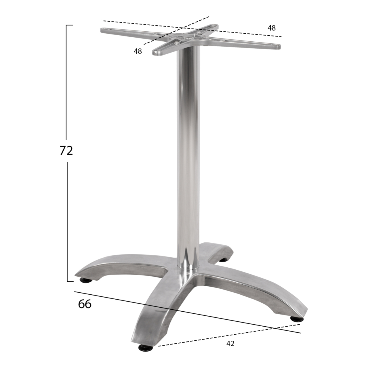 Aluminum Base HM460.03 Chromed 66x66x72H with cross 48x48 [2]