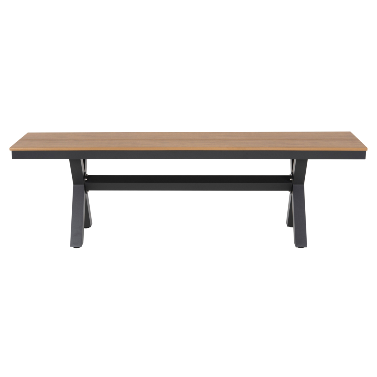 ALUMINUM BENCH TAWNEE HM6038.01 ANTHRACITE WITH POLYWOOD SEAT IN NATURAL WOOD COLOR 150x36x45Hcm. [3]