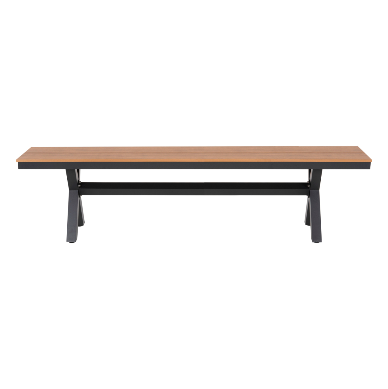 ALUMINUM BENCH TAWNEE HM6040.01 ANTHRACITE- POLYWOOD SEAT IN NATURAL WOOD COLOR 220x36x44,5Hcm. [3]