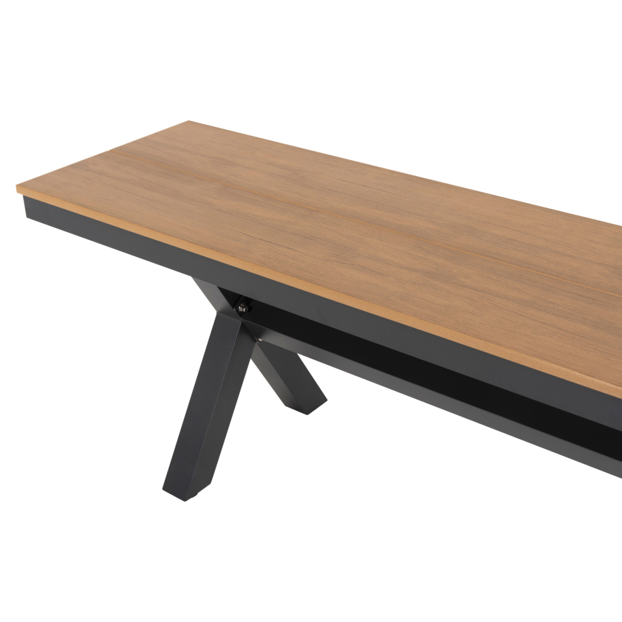 ALUMINUM BENCH TAWNEE HM6040.01 ANTHRACITE- POLYWOOD SEAT IN NATURAL WOOD COLOR 220x36x44,5Hcm. [6]