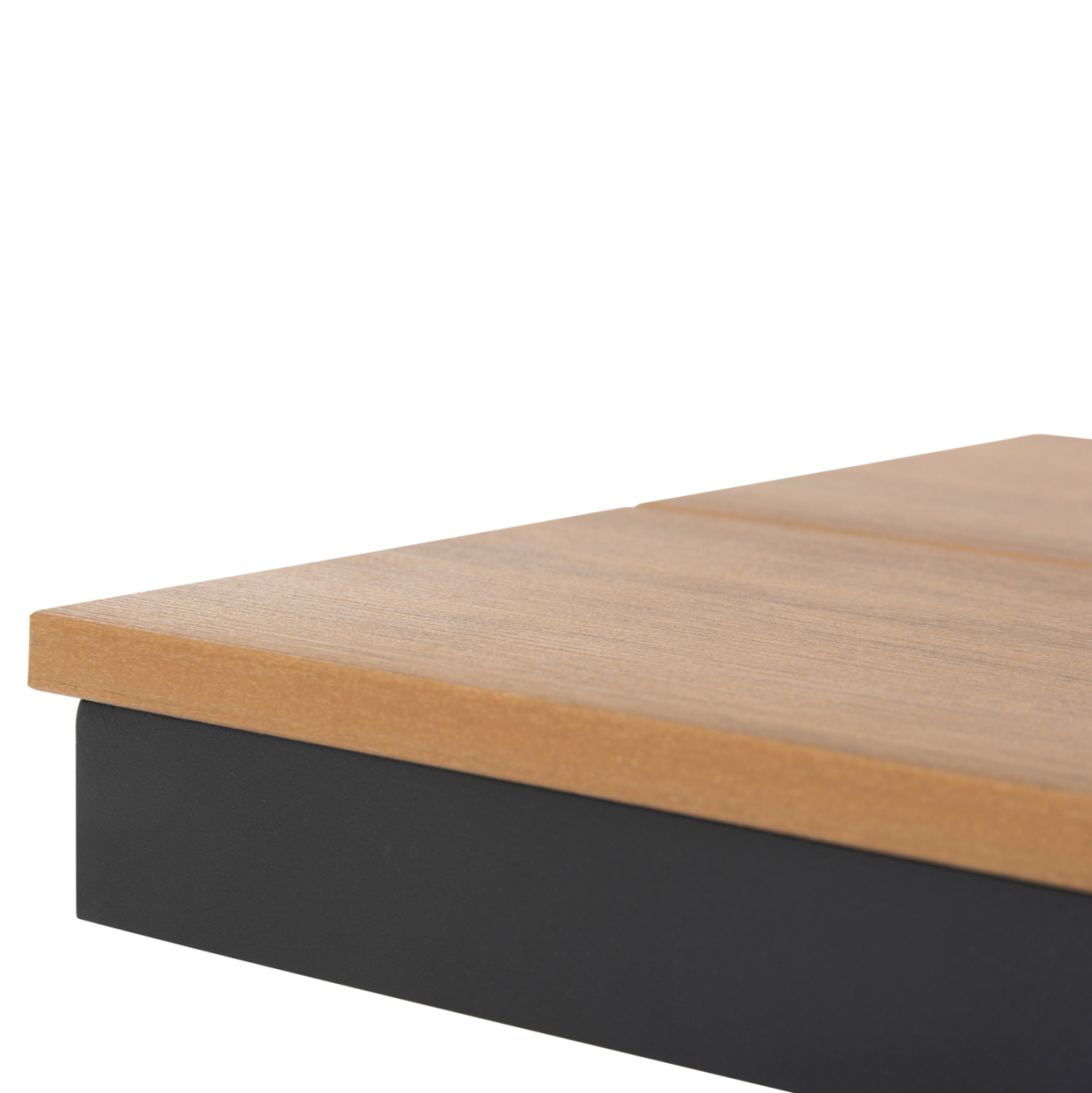 ALUMINUM BENCH TAWNEE HM6040.01 ANTHRACITE- POLYWOOD SEAT IN NATURAL WOOD COLOR 220x36x44,5Hcm. [8]
