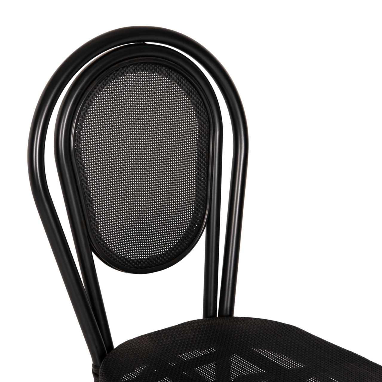 Aluminum Chair Bamboo Look Black with Textline 45x57x88cm HM5052 [7]