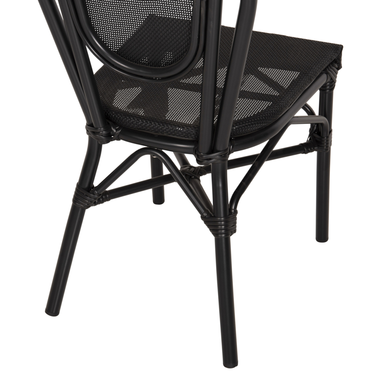 Aluminum Chair Bamboo Look Black with Textline 45x57x88cm HM5052 [9]