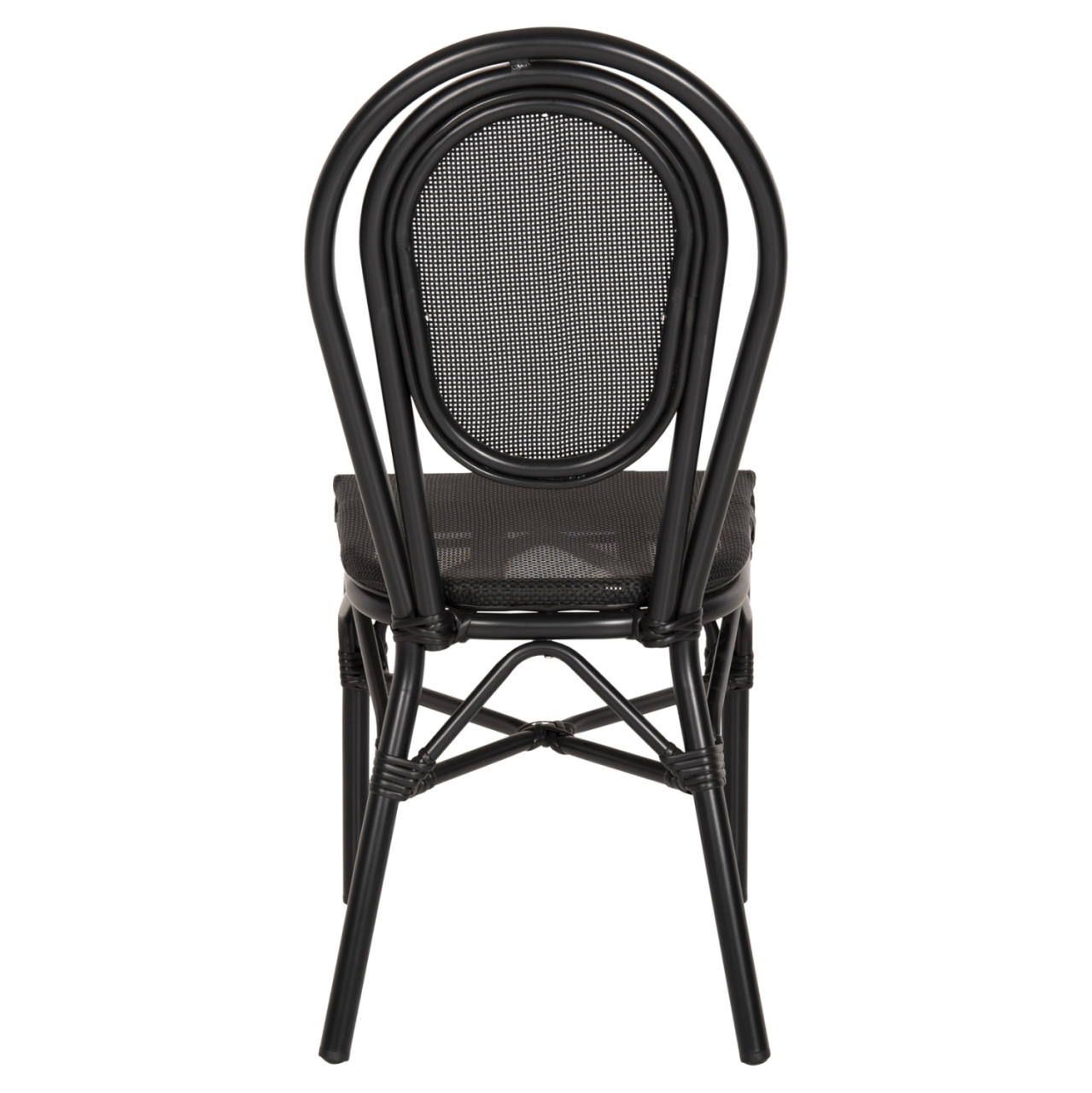 Aluminum Chair Bamboo Look Black with Textline 45x57x88cm HM5052 [6]