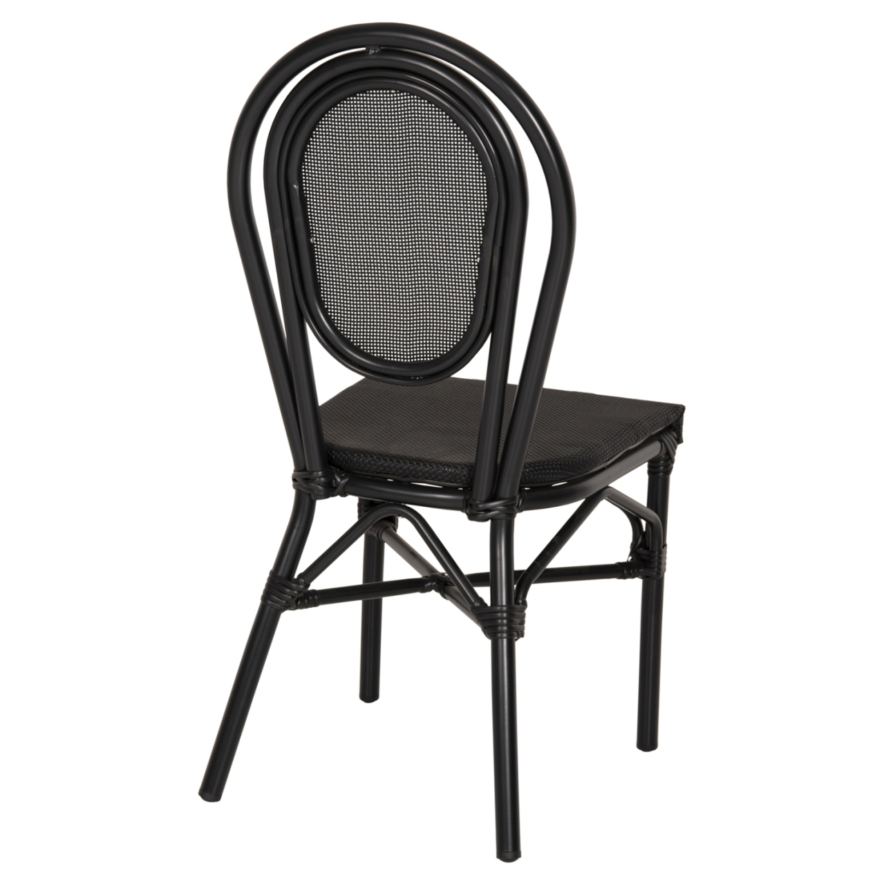 Aluminum Chair Bamboo Look Black with Textline 45x57x88cm HM5052 [5]
