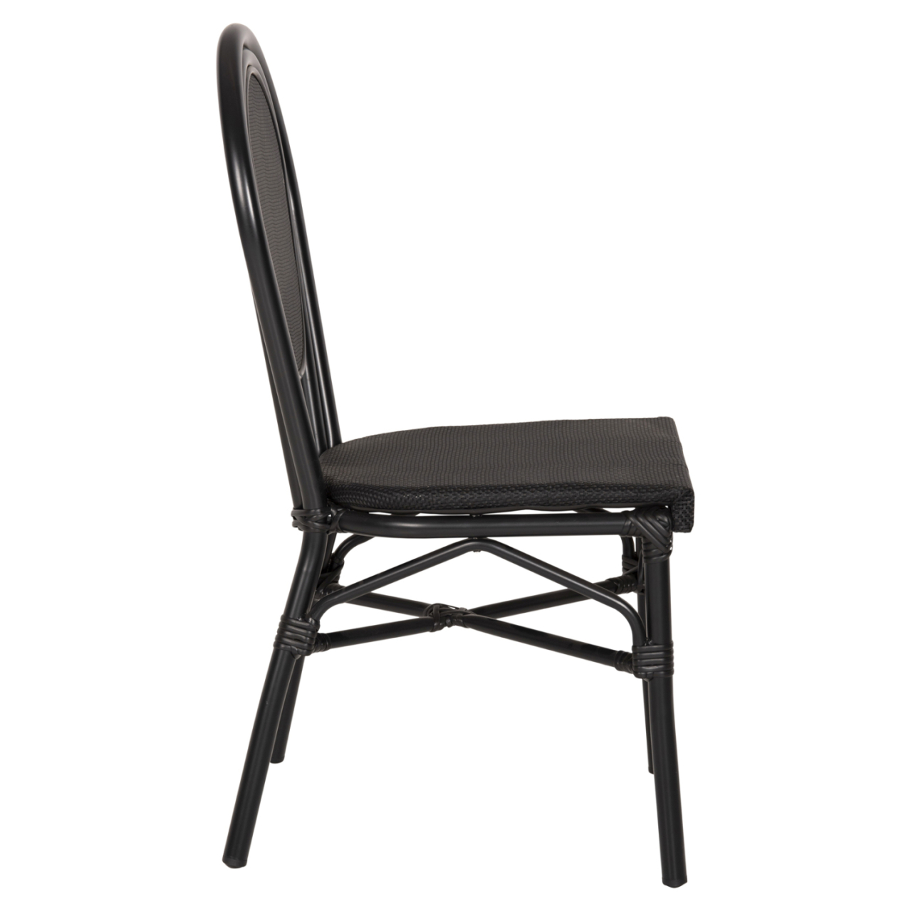 Aluminum Chair Bamboo Look Black with Textline 45x57x88cm HM5052 [4]