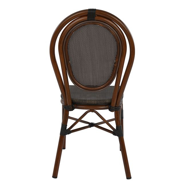 Aluminum Chair Bamboo Look Brown with Textline 40,5x56,5x89,5 cm HM5026 [6]