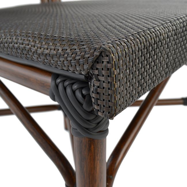 Aluminum Chair Bamboo Look Brown with Textline 40,5x56,5x89,5 cm HM5026 [9]