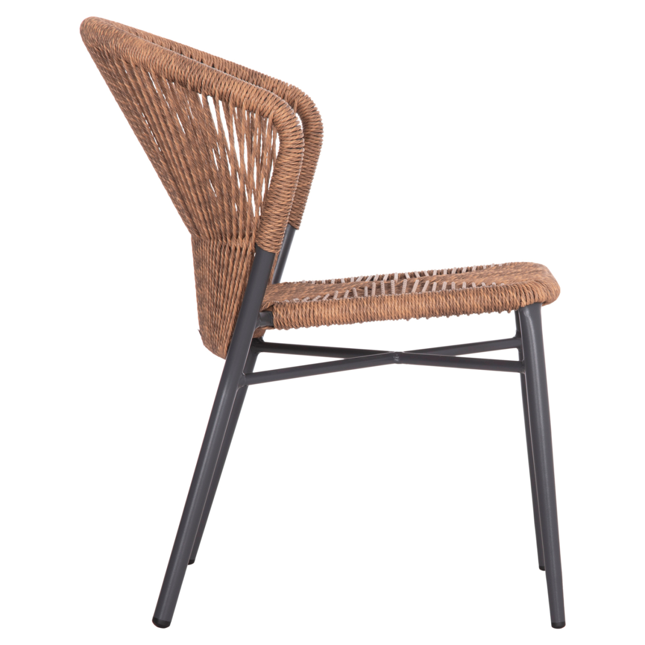 ALUMINUM CHAIR LYNN HM6267.01 ANTHRACITE FRAME-P.E. RATTAN IN NATURAL COLOR 57x61x79Hcm. [4]