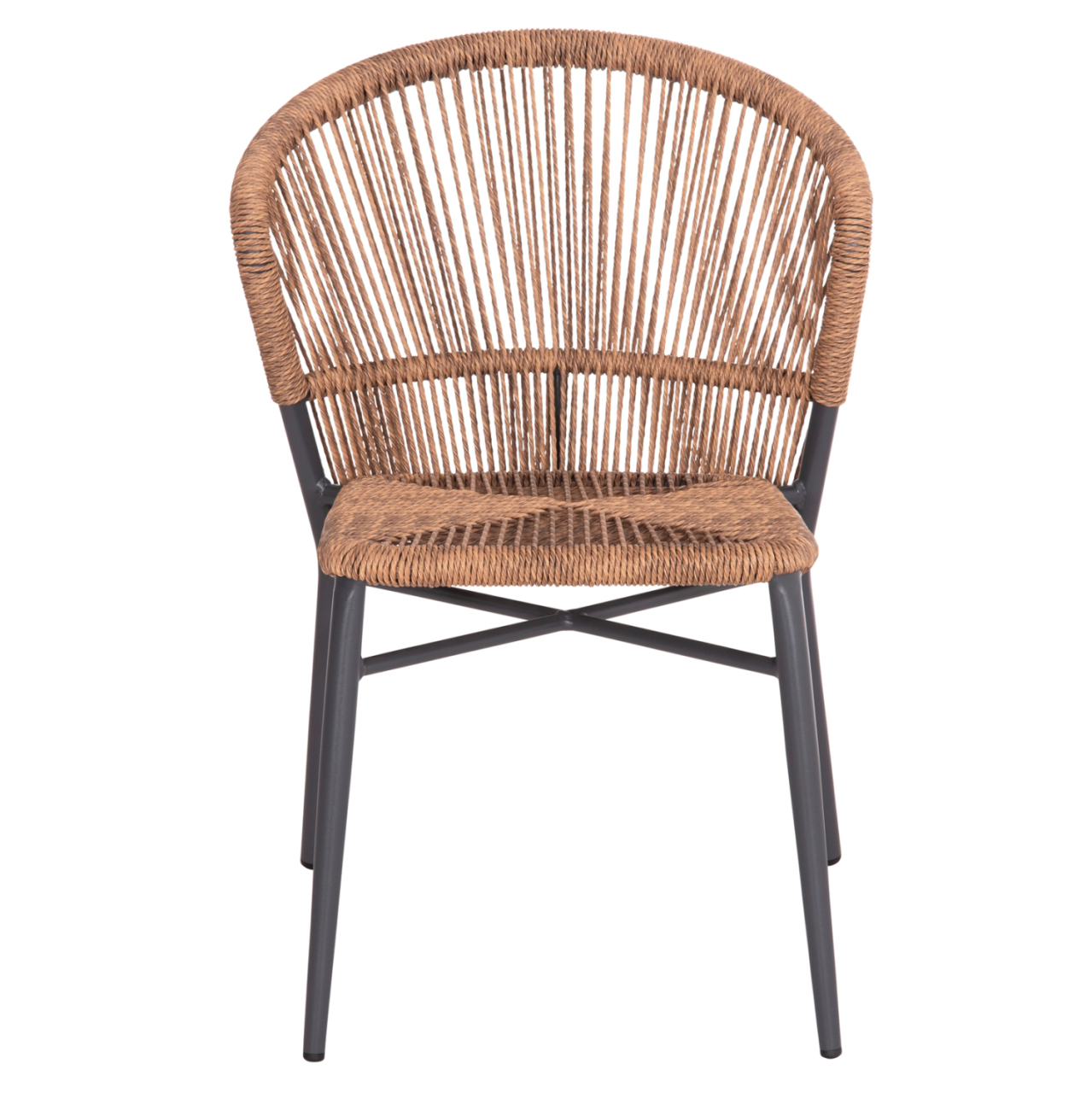 ALUMINUM CHAIR LYNN HM6267.01 ANTHRACITE FRAME-P.E. RATTAN IN NATURAL COLOR 57x61x79Hcm. [3]