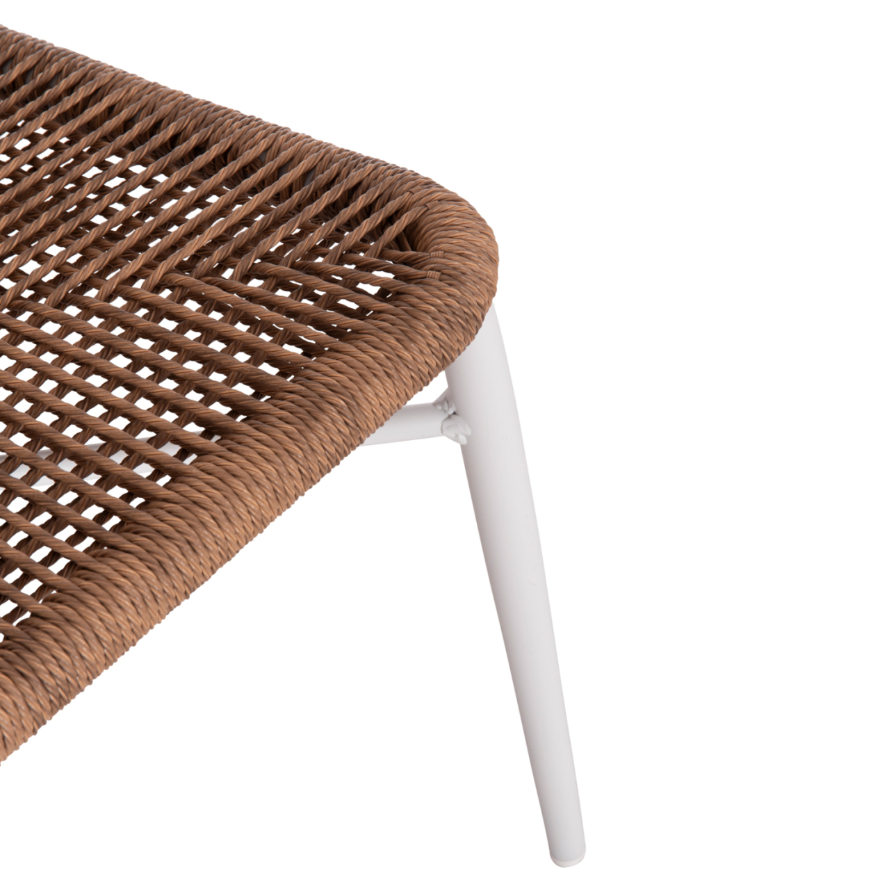 ALUMINUM CHAIR LYNN HM6267.02 WHITE FRAME-P.E. RATTAN IN NATURAL COLOR 57x61x79Hcm. [8]