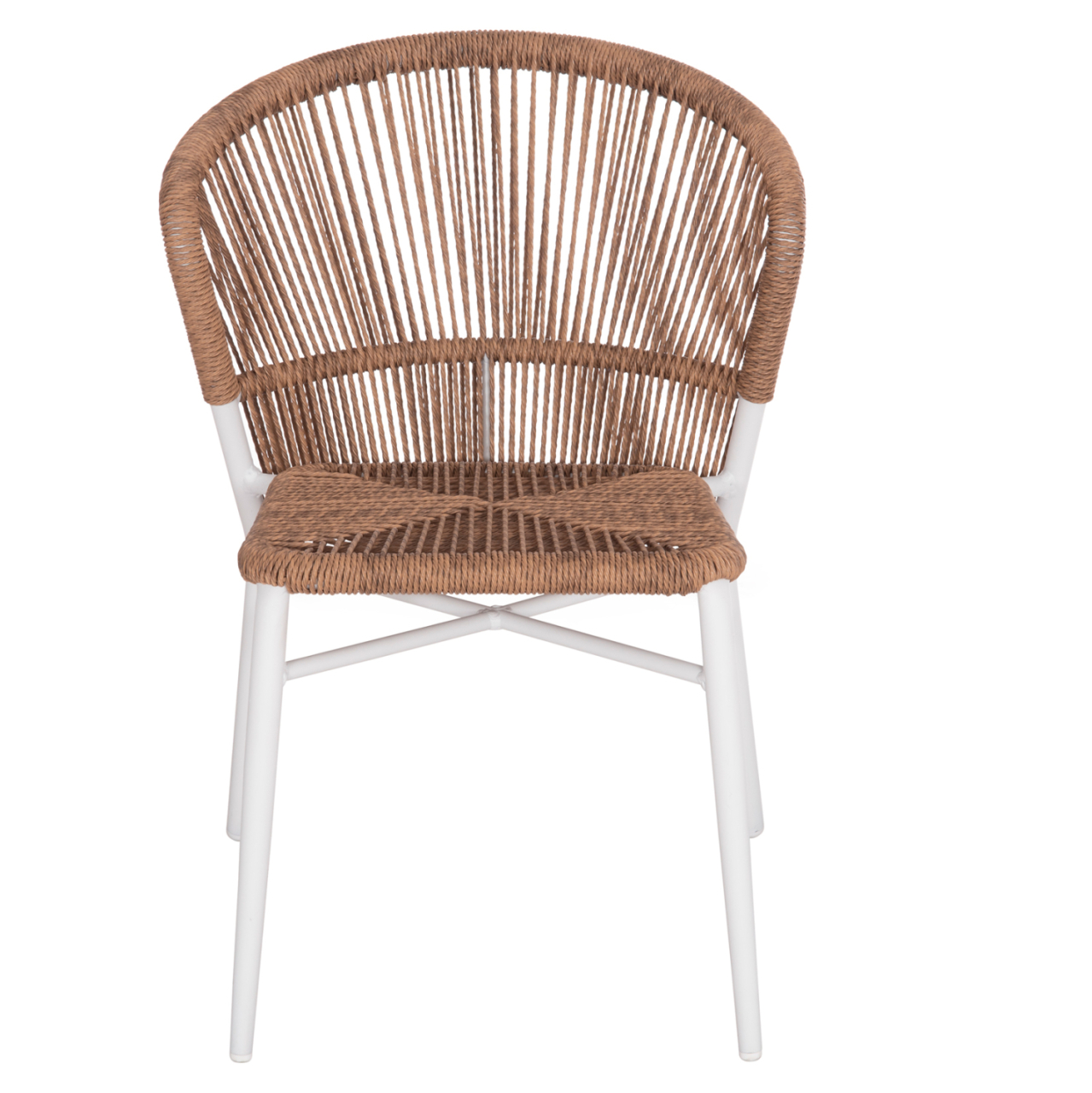 ALUMINUM CHAIR LYNN HM6267.02 WHITE FRAME-P.E. RATTAN IN NATURAL COLOR 57x61x79Hcm. [3]