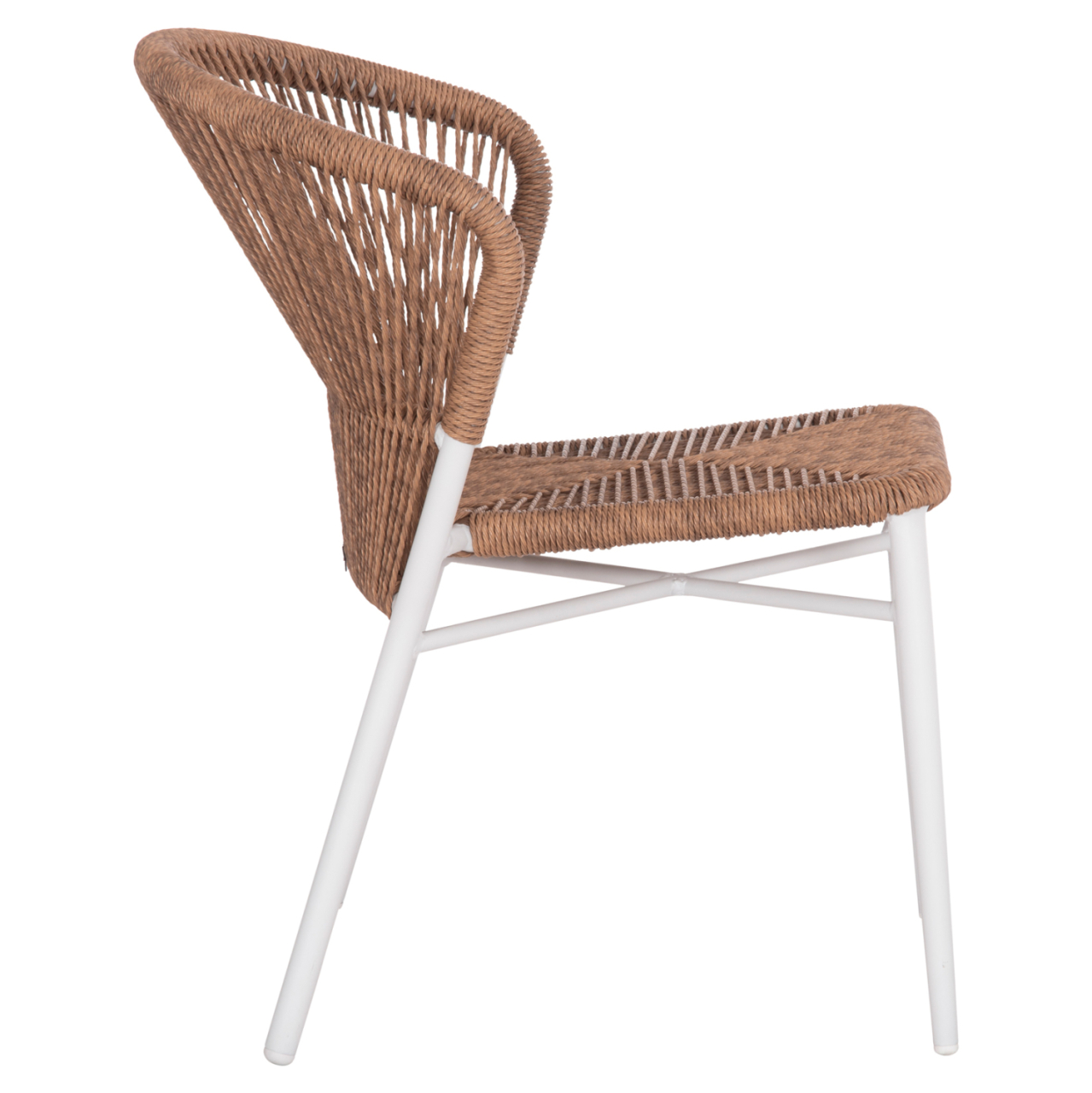 ALUMINUM CHAIR LYNN HM6267.02 WHITE FRAME-P.E. RATTAN IN NATURAL COLOR 57x61x79Hcm. [4]