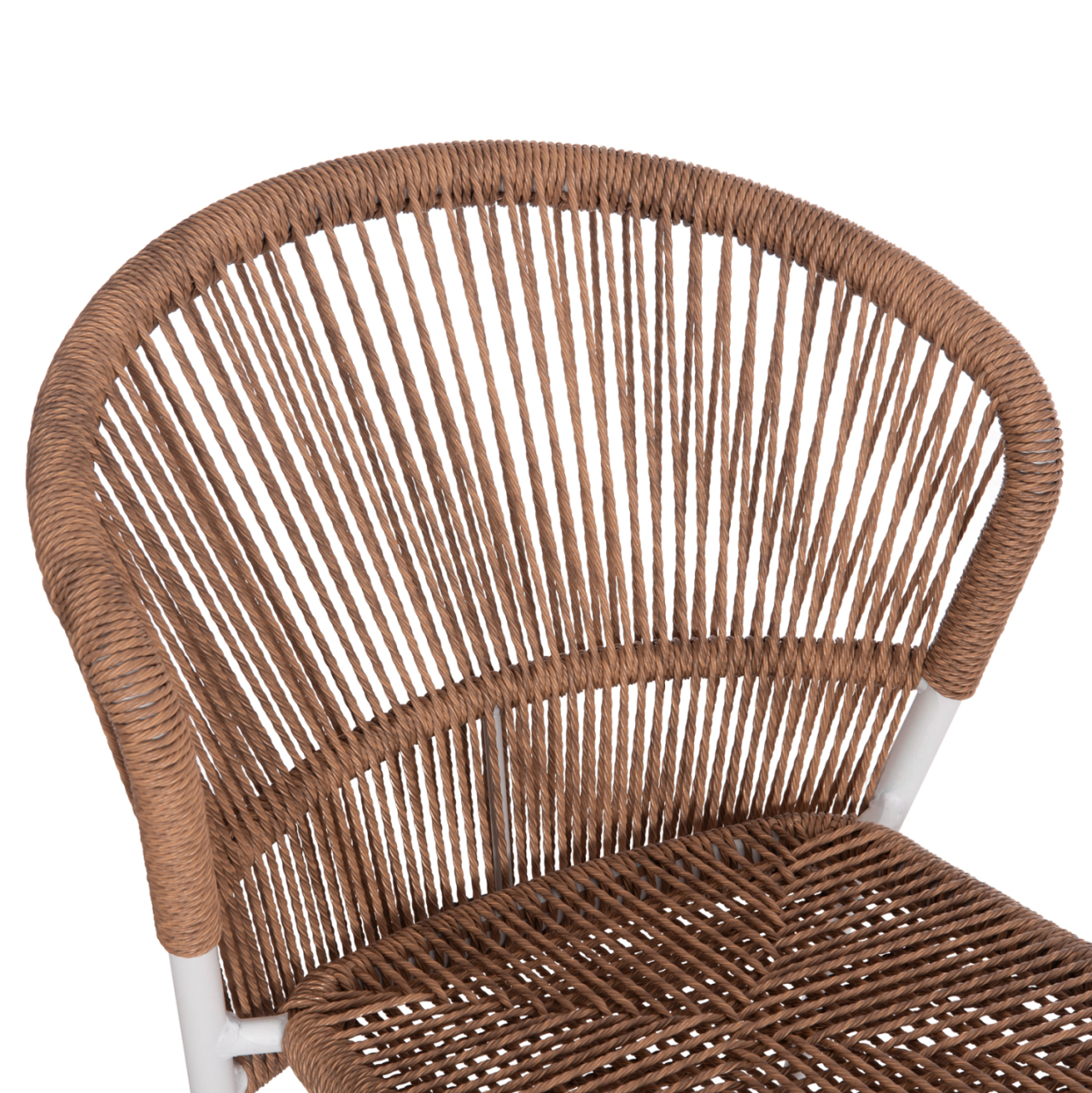 ALUMINUM CHAIR LYNN HM6267.02 WHITE FRAME-P.E. RATTAN IN NATURAL COLOR 57x61x79Hcm. [7]