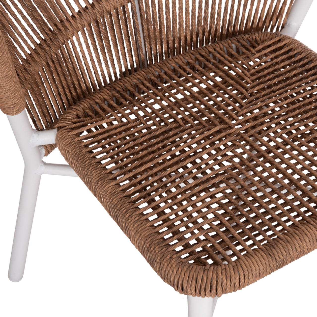 ALUMINUM CHAIR LYNN HM6267.02 WHITE FRAME-P.E. RATTAN IN NATURAL COLOR 57x61x79Hcm. [6]