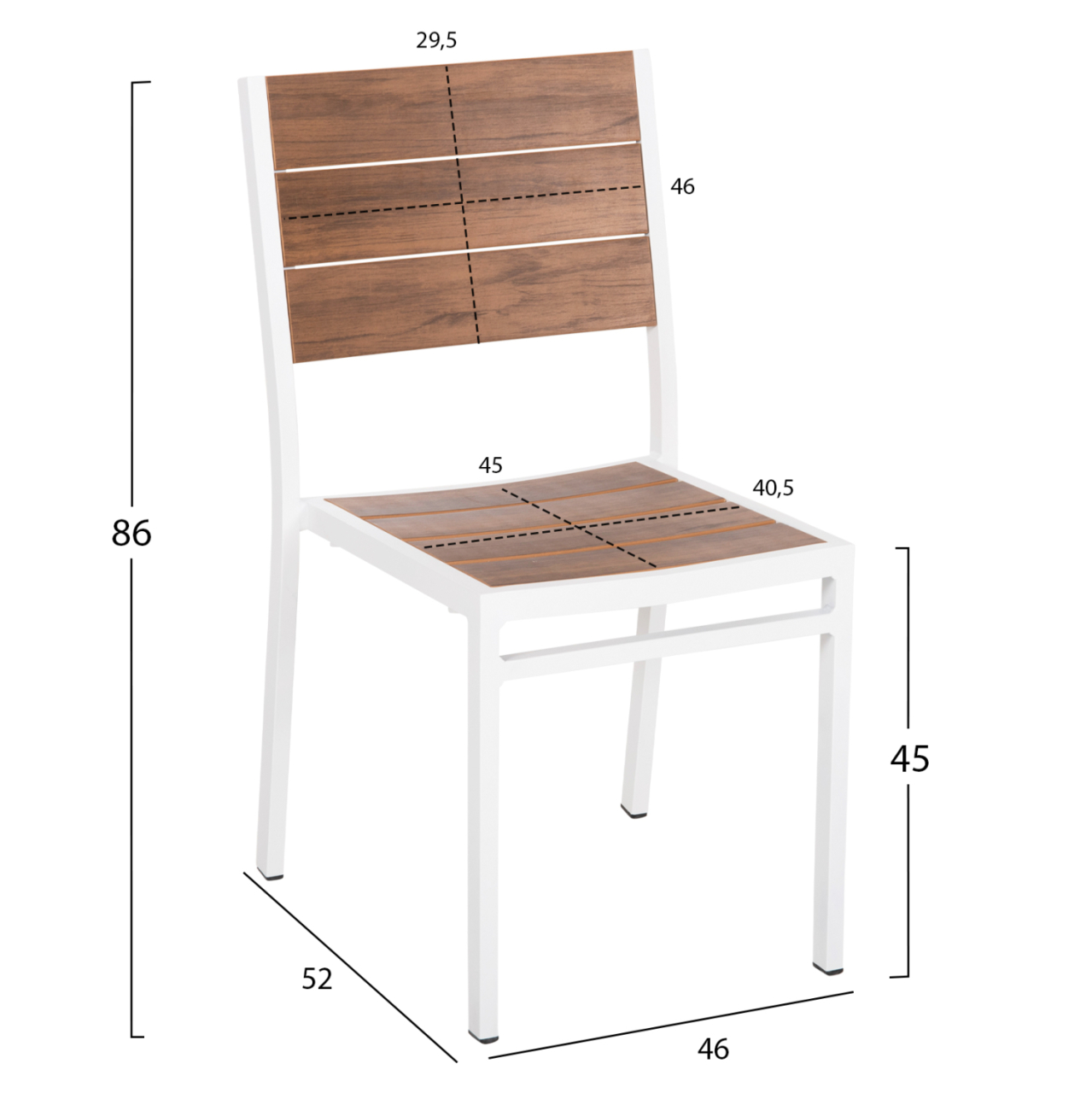 ALUMINUM CHAIR SAGA HM6063.01 WHITE WITH POLYWOOD 46x52x86Hcm. [2]