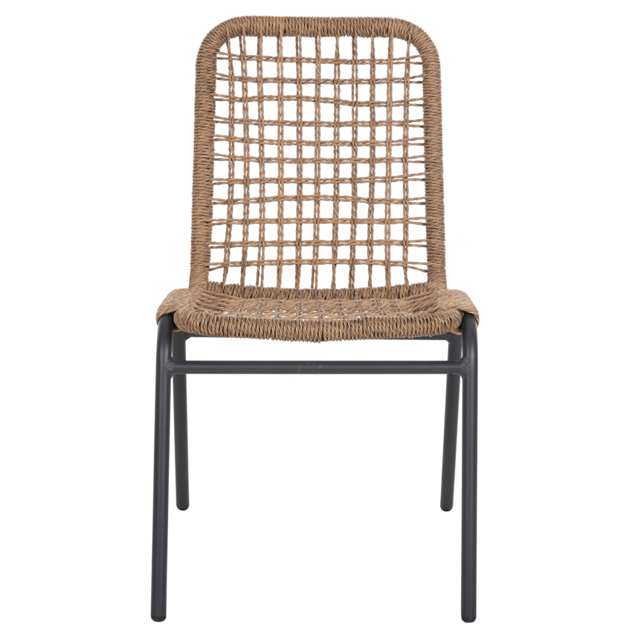ALUMINUM CHAIR SPANO HM6047 ANTHRACITE FRAME- BEIGE SYNTHETIC RATTAN 46x59x80Hcm. [3]
