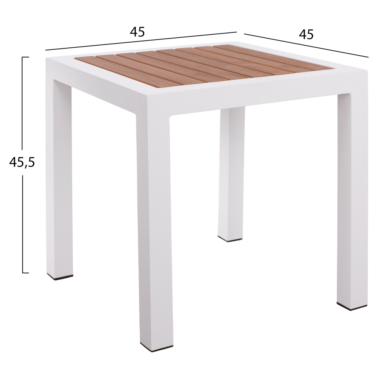 Aluminum Coffee Table SABRA HM5403.01 White with Polywood 45Χ45Χ45,5H [2]