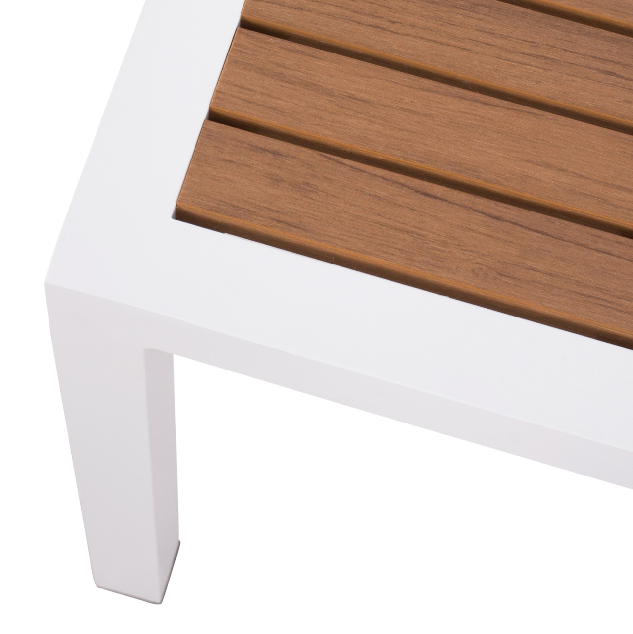 Aluminum Coffee Table SABRA HM5403.01 White with Polywood 45Χ45Χ45,5H [5]