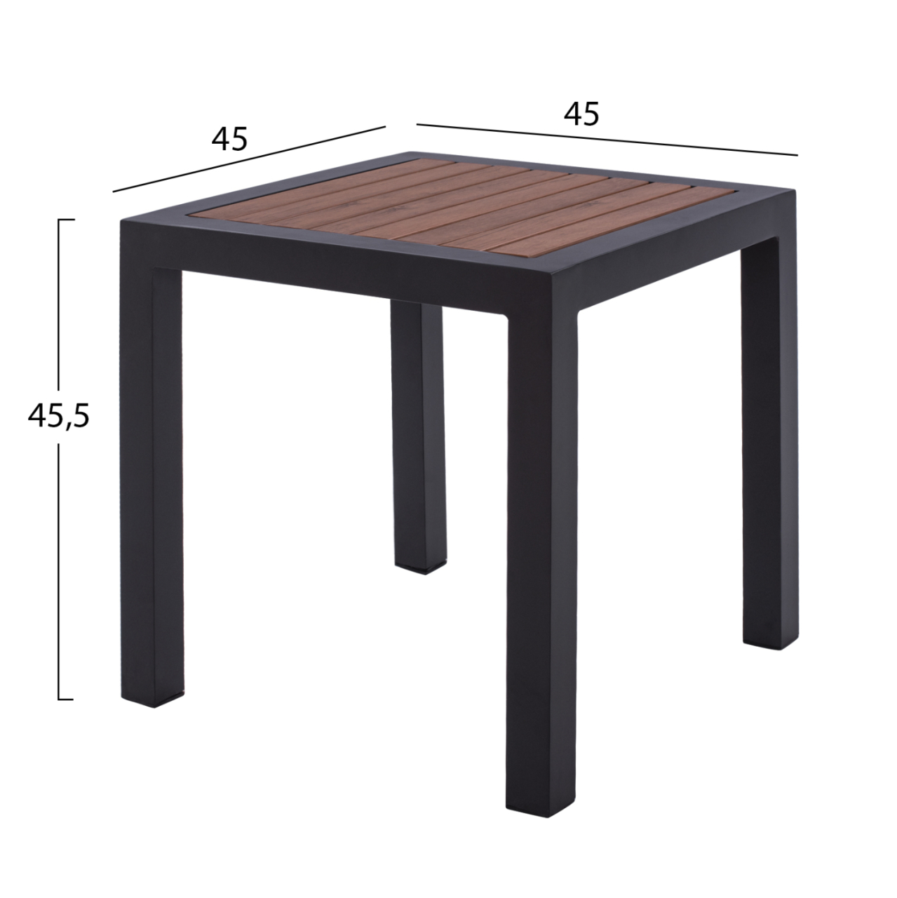 Aluminum Coffee Table SABRA HM5403.02 Grey with Polywood 45Χ45Χ45,5H [2]