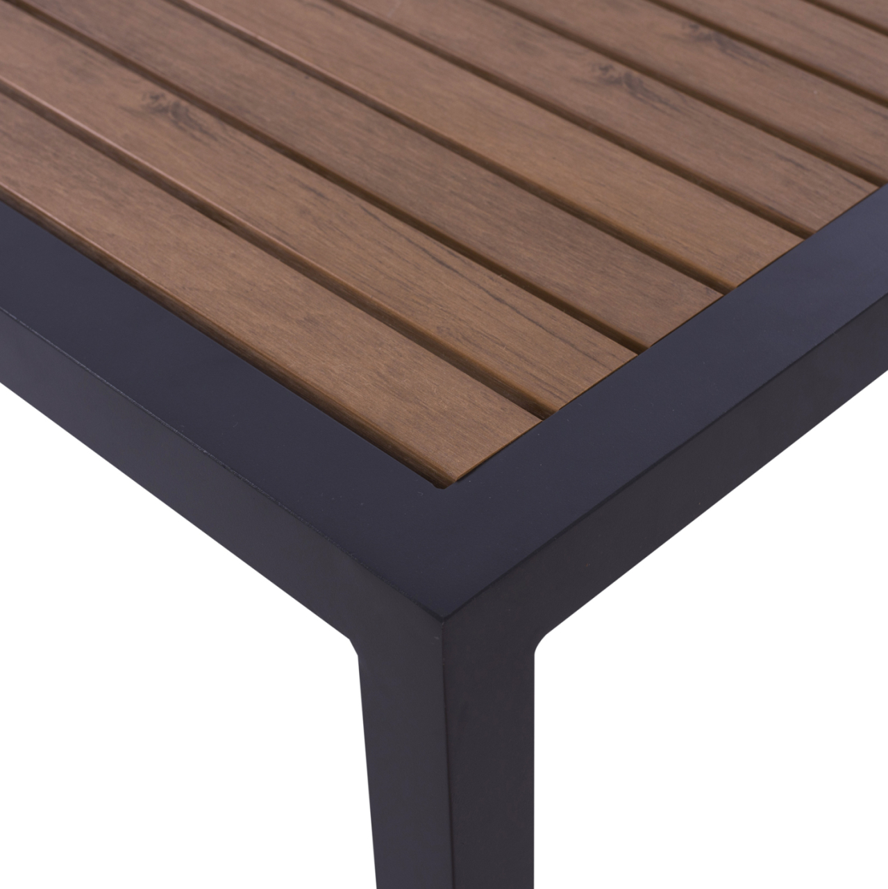 Aluminum Coffee Table SABRA HM5403.02 Grey with Polywood 45Χ45Χ45,5H [5]