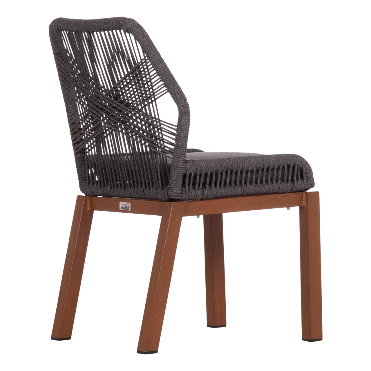 ALUMINUM DINING CHAIR HOWARD HM5547.11 BROWN COLOR--ROPE and CUSHION IN DARK GREY 55.5x60x84.5Hcm. [5]