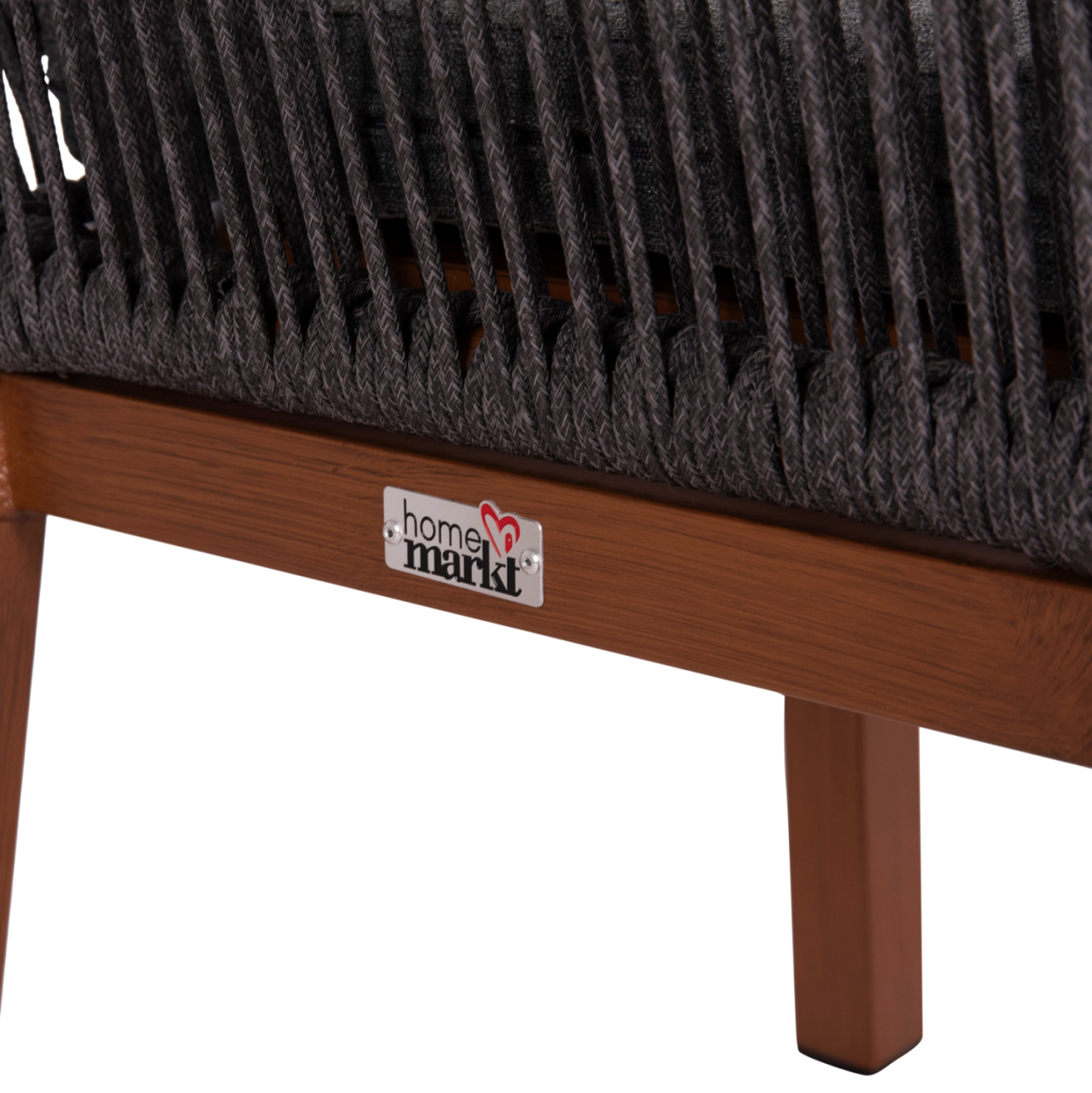 ALUMINUM DINING CHAIR HOWARD HM5547.11 BROWN COLOR--ROPE and CUSHION IN DARK GREY 55.5x60x84.5Hcm. [10]