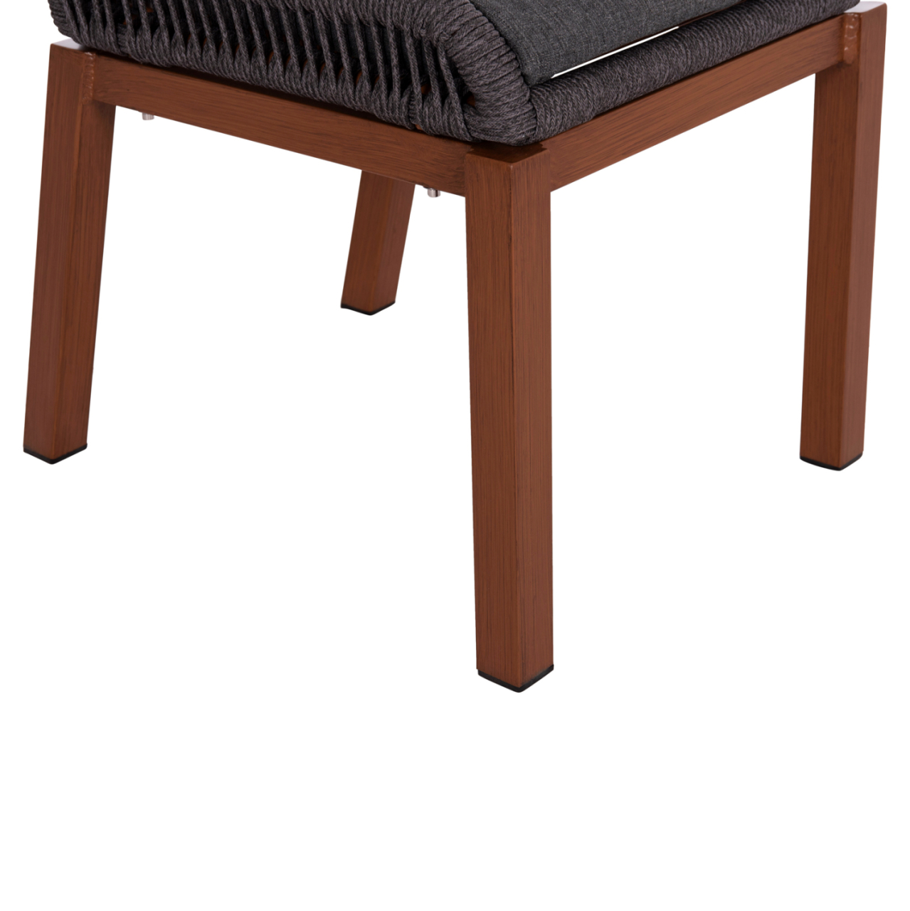 ALUMINUM DINING CHAIR HOWARD HM5547.11 BROWN COLOR--ROPE and CUSHION IN DARK GREY 55.5x60x84.5Hcm. [9]