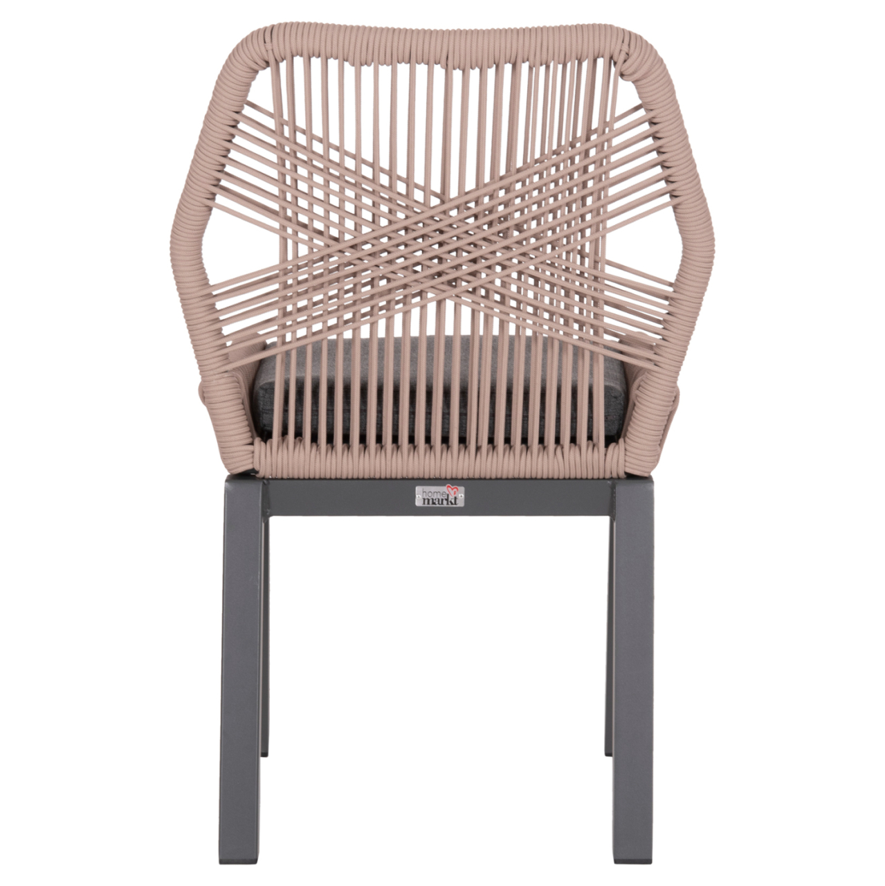 ALUMINUM DINING CHAIR HOWARD HM5547.12 DARK GREY FRAME--ROPE BEIGE and CUSHION IN DARK GREY 55.5x60x84.5Hcm. [6]