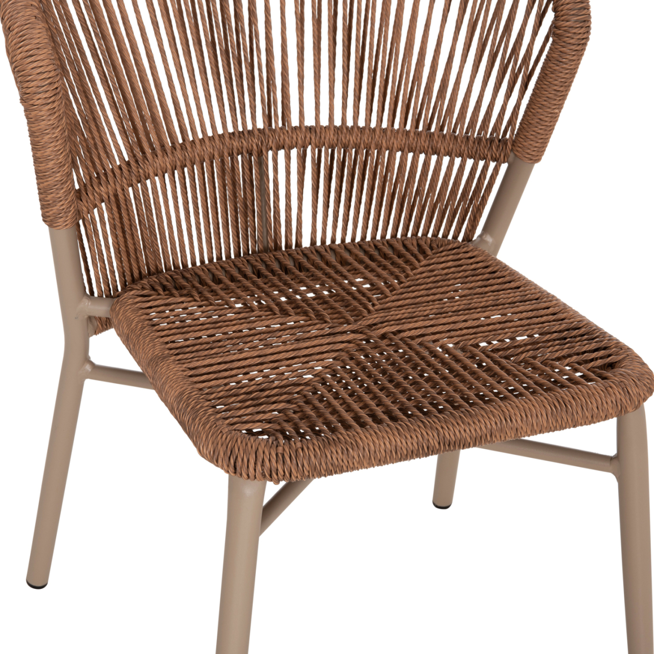 ALUMINUM DINING CHAIR LYNN HM6267.03 CAPPUCCINO FRAME-P.E. RATTAN IN NATURAL COLOR 57x62x78Hcm. [8]