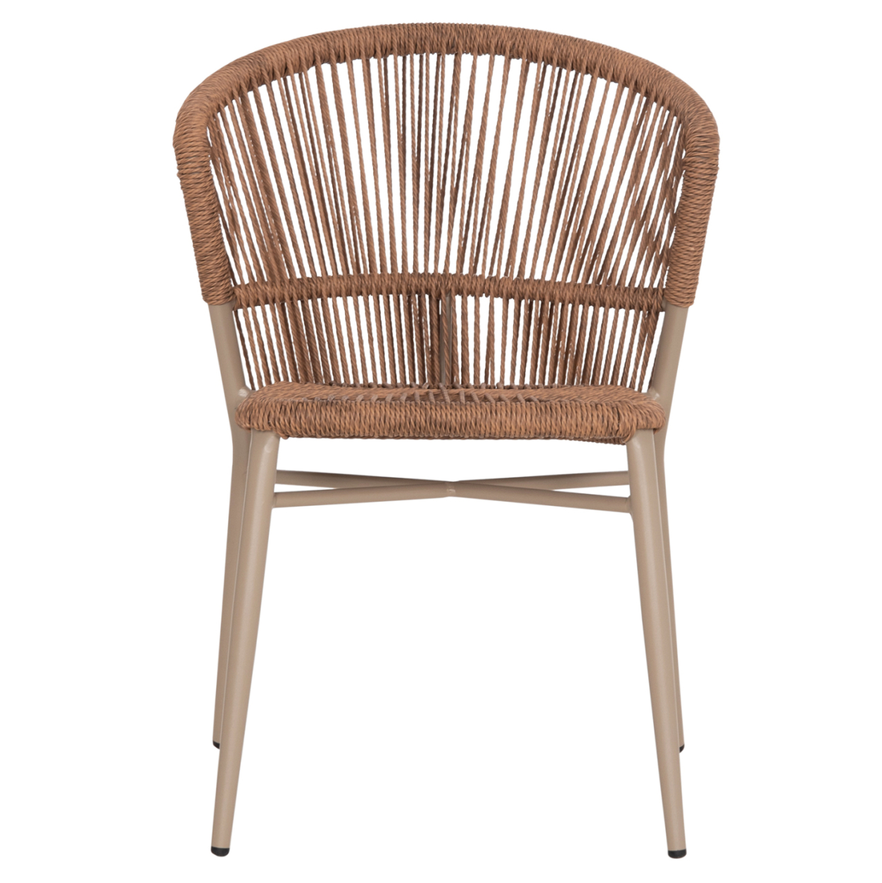 ALUMINUM DINING CHAIR LYNN HM6267.03 CAPPUCCINO FRAME-P.E. RATTAN IN NATURAL COLOR 57x62x78Hcm. [3]