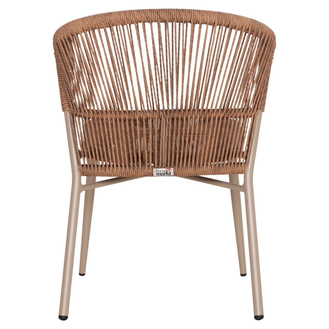 ALUMINUM DINING CHAIR LYNN HM6267.03 CAPPUCCINO FRAME-P.E. RATTAN IN NATURAL COLOR 57x62x78Hcm. [6]