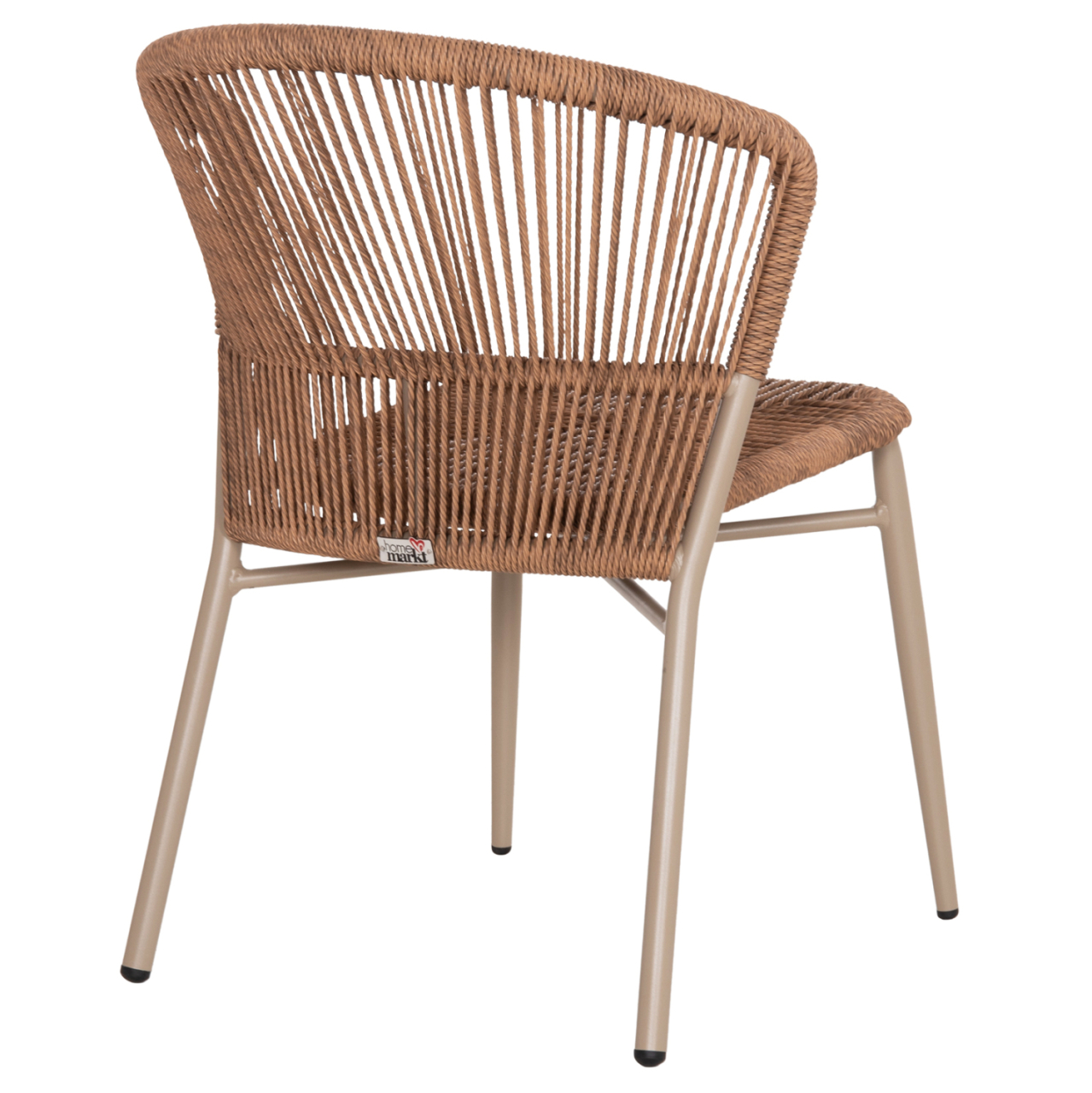 ALUMINUM DINING CHAIR LYNN HM6267.03 CAPPUCCINO FRAME-P.E. RATTAN IN NATURAL COLOR 57x62x78Hcm. [5]