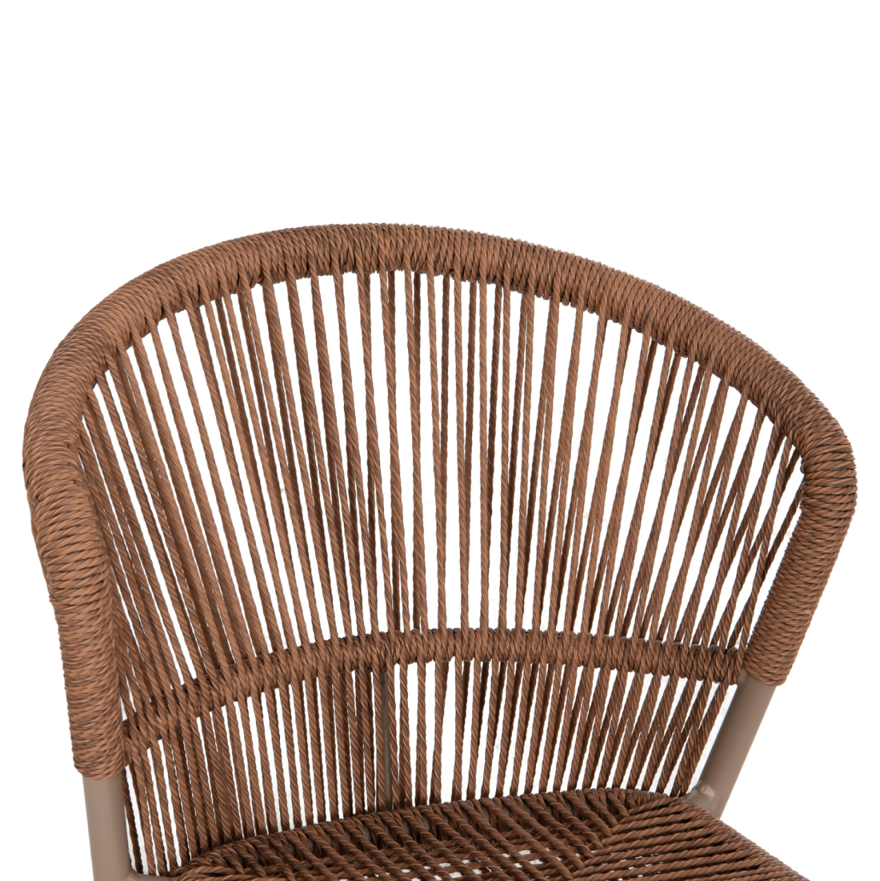ALUMINUM DINING CHAIR LYNN HM6267.03 CAPPUCCINO FRAME-P.E. RATTAN IN NATURAL COLOR 57x62x78Hcm. [7]