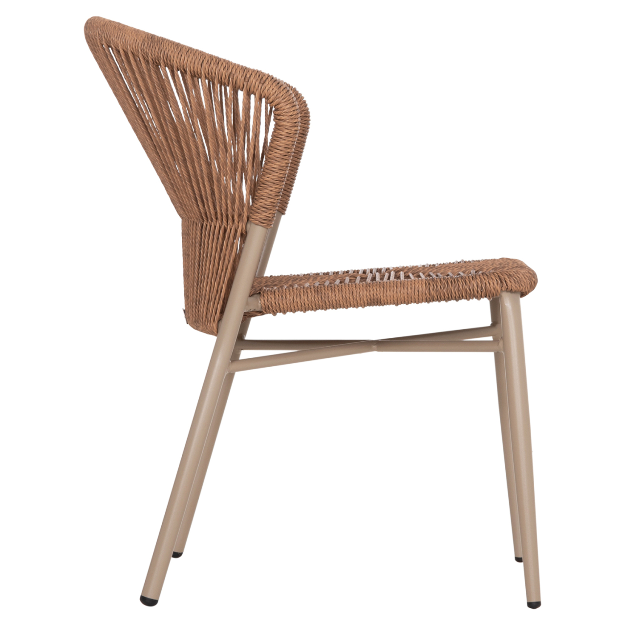 ALUMINUM DINING CHAIR LYNN HM6267.03 CAPPUCCINO FRAME-P.E. RATTAN IN NATURAL COLOR 57x62x78Hcm. [4]