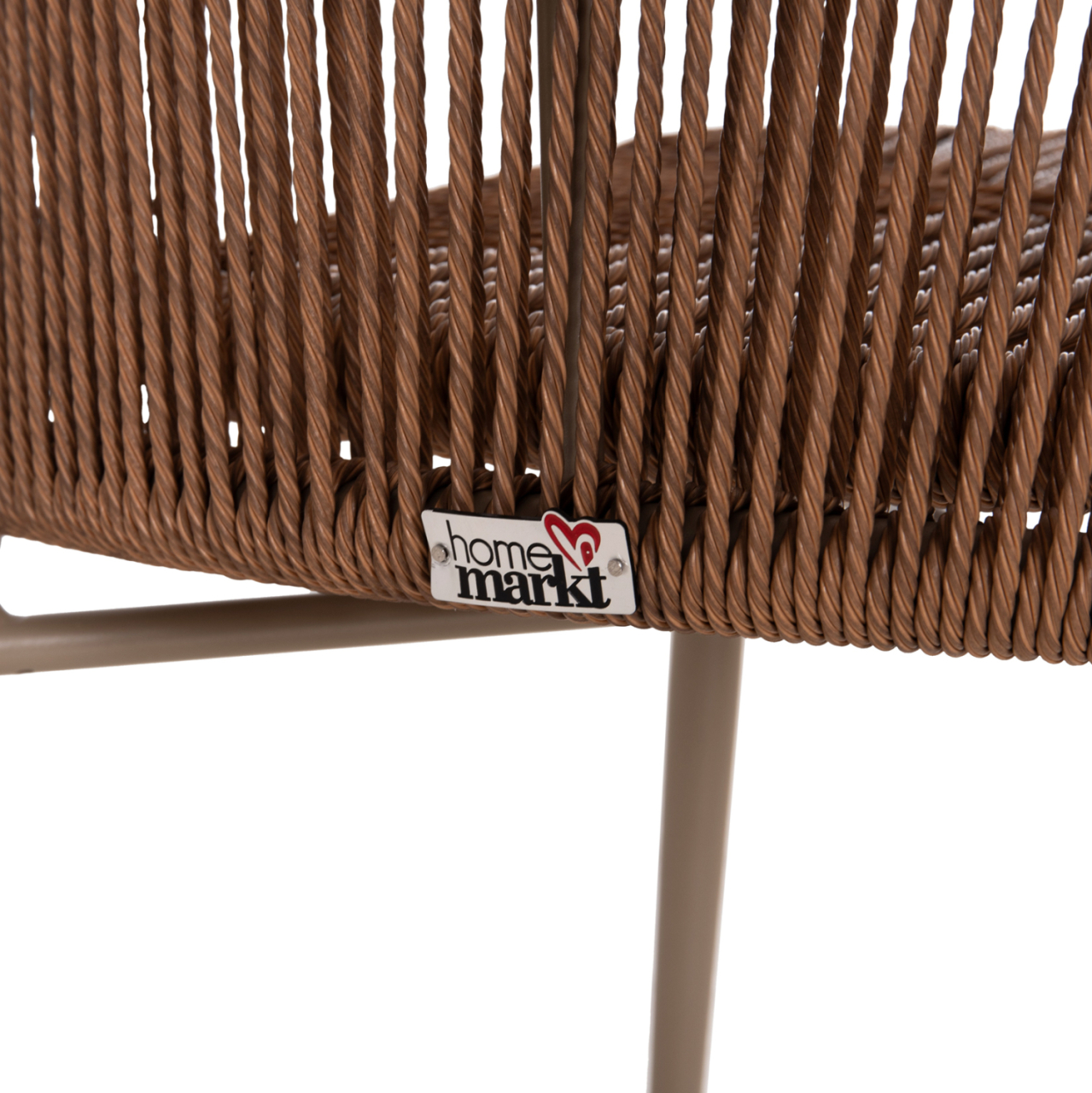 ALUMINUM DINING CHAIR LYNN HM6267.03 CAPPUCCINO FRAME-P.E. RATTAN IN NATURAL COLOR 57x62x78Hcm. [10]