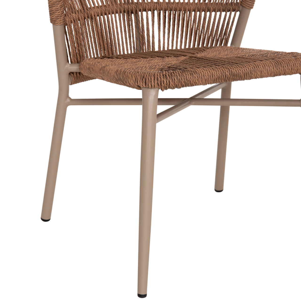 ALUMINUM DINING CHAIR LYNN HM6267.03 CAPPUCCINO FRAME-P.E. RATTAN IN NATURAL COLOR 57x62x78Hcm. [9]