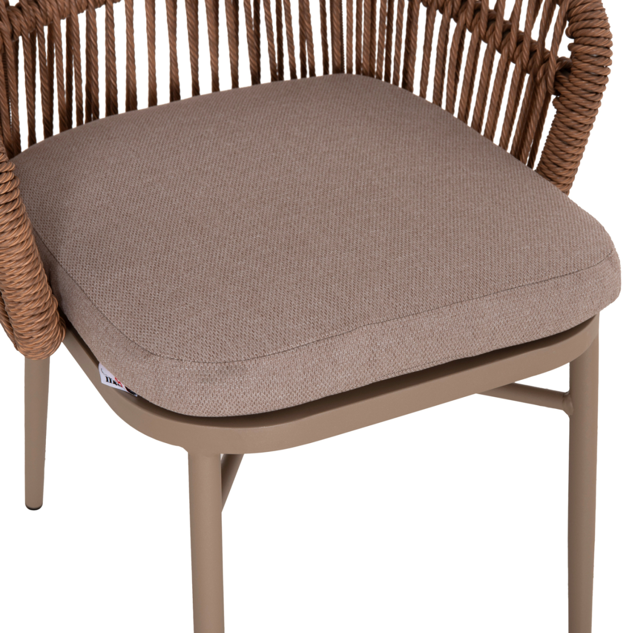 ALUMINUM DINING CHAIR ORIN HM6265.03 CAPPUCCINO FRAME-P.E. RATTAN IN NATURAL 58x61x75Hcm. [8]