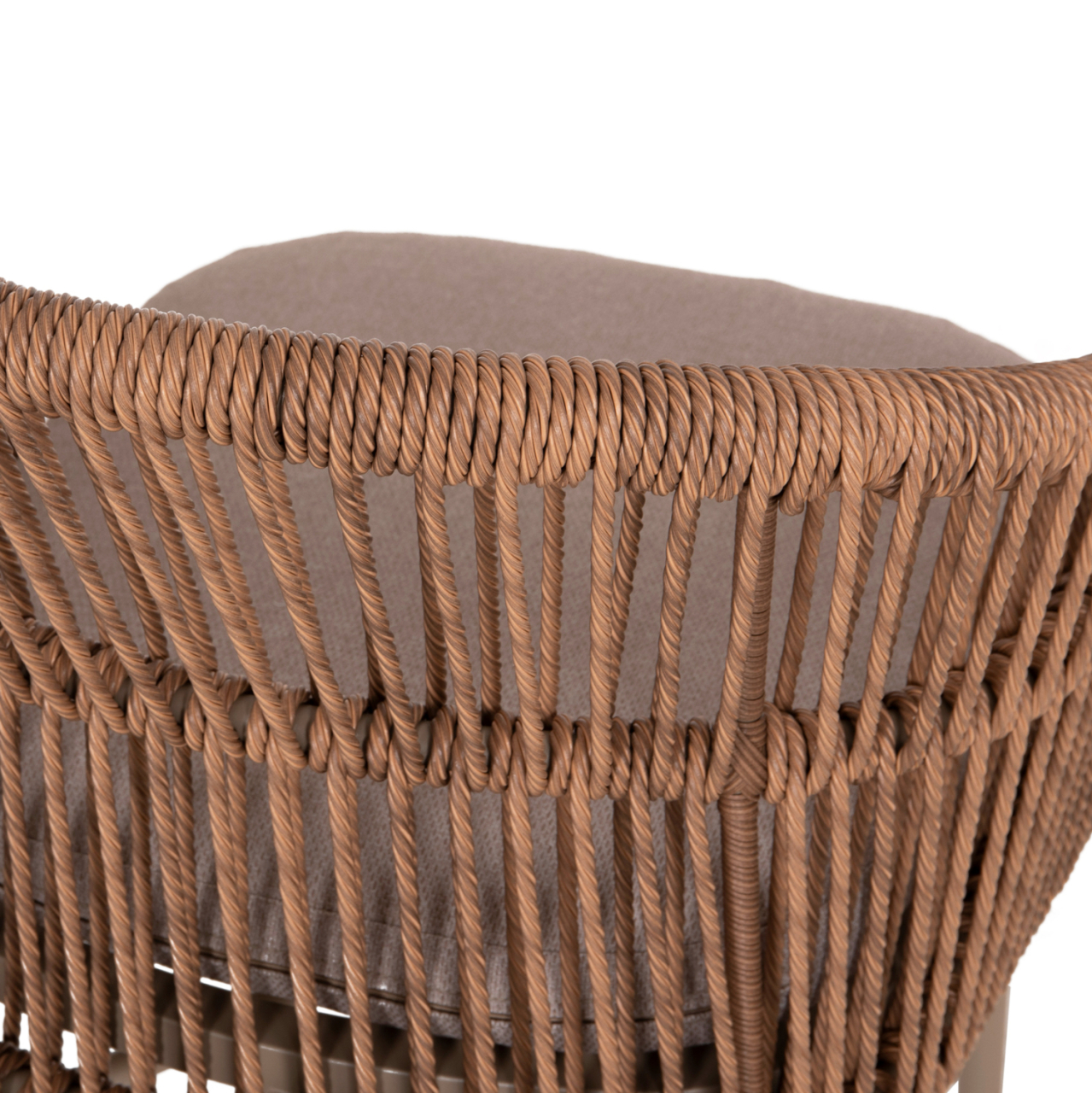 ALUMINUM DINING CHAIR ORIN HM6265.03 CAPPUCCINO FRAME-P.E. RATTAN IN NATURAL 58x61x75Hcm. [10]