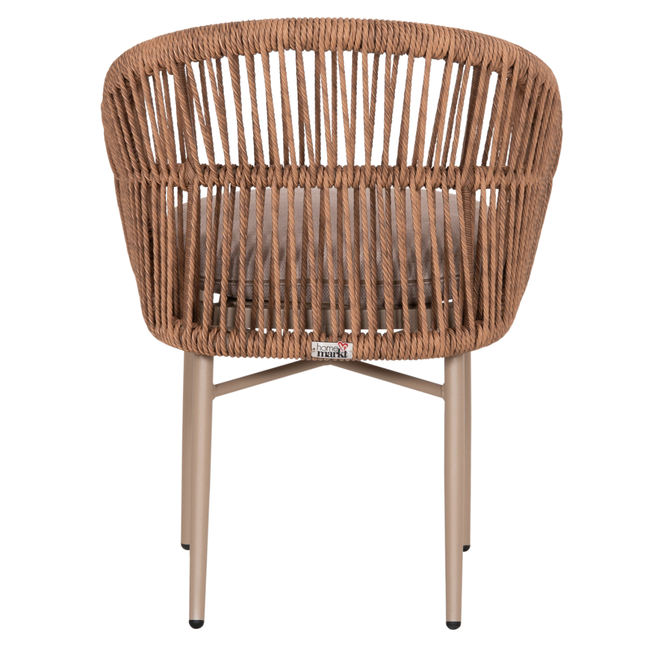 ALUMINUM DINING CHAIR ORIN HM6265.03 CAPPUCCINO FRAME-P.E. RATTAN IN NATURAL 58x61x75Hcm. [6]