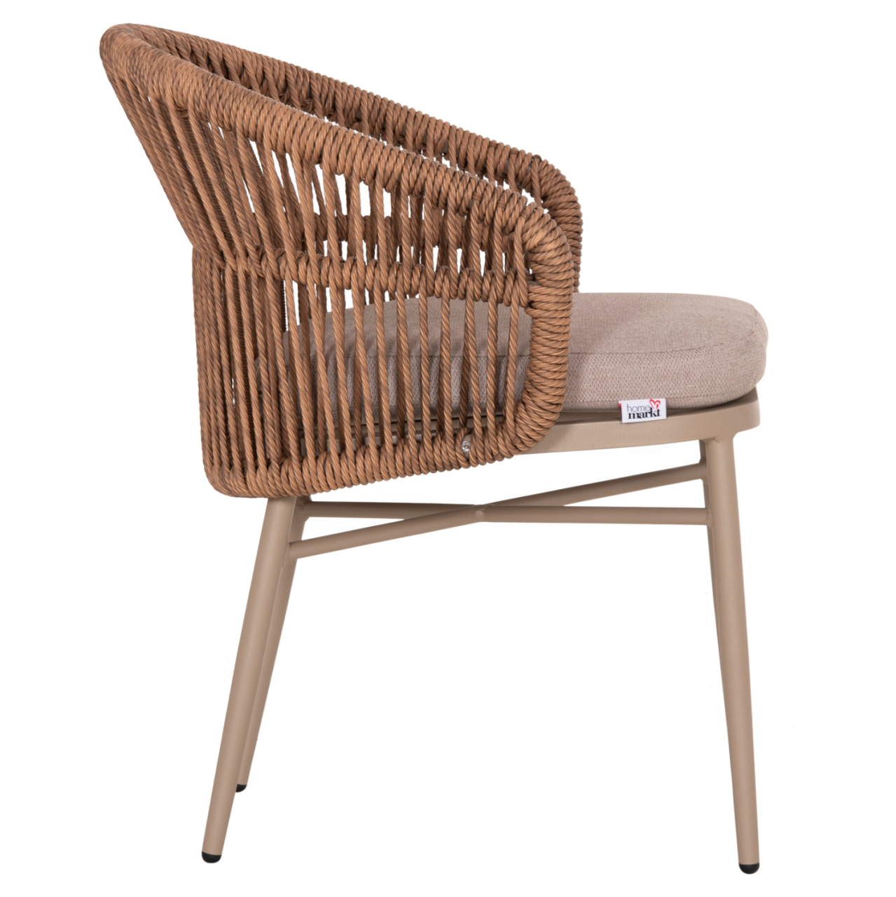 ALUMINUM DINING CHAIR ORIN HM6265.03 CAPPUCCINO FRAME-P.E. RATTAN IN NATURAL 58x61x75Hcm. [4]