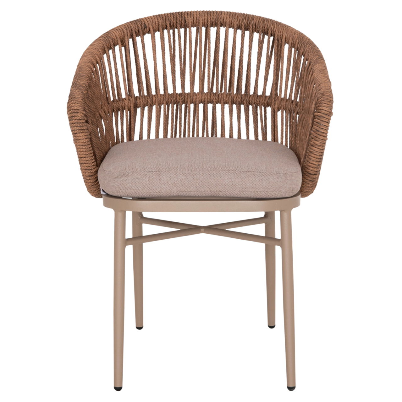 ALUMINUM DINING CHAIR ORIN HM6265.03 CAPPUCCINO FRAME-P.E. RATTAN IN NATURAL 58x61x75Hcm. [3]