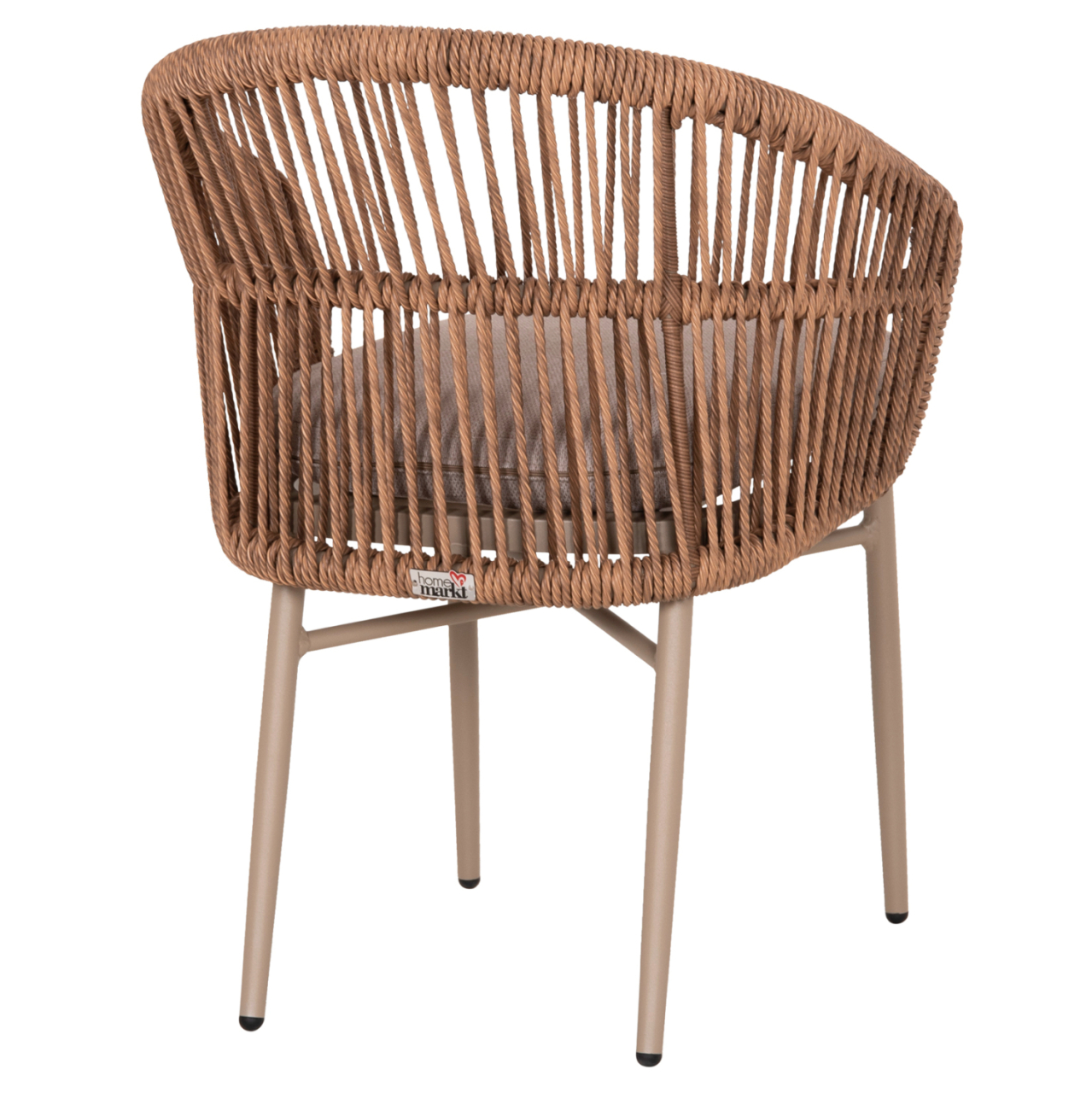 ALUMINUM DINING CHAIR ORIN HM6265.03 CAPPUCCINO FRAME-P.E. RATTAN IN NATURAL 58x61x75Hcm. [5]