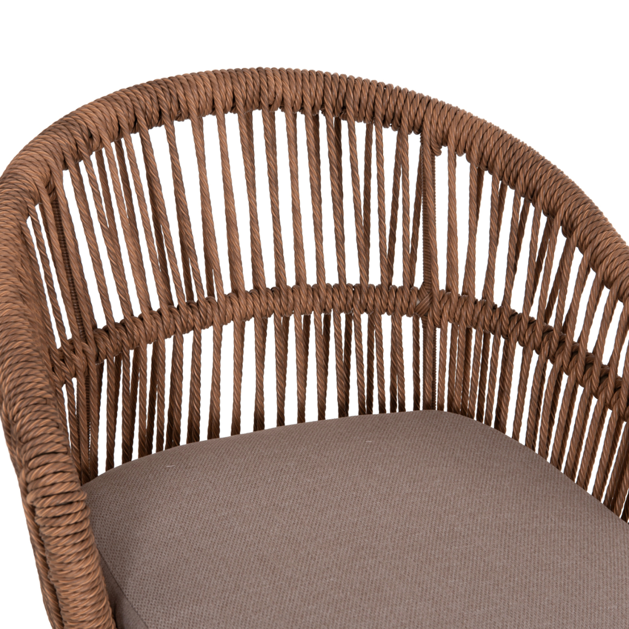 ALUMINUM DINING CHAIR ORIN HM6265.03 CAPPUCCINO FRAME-P.E. RATTAN IN NATURAL 58x61x75Hcm. [7]